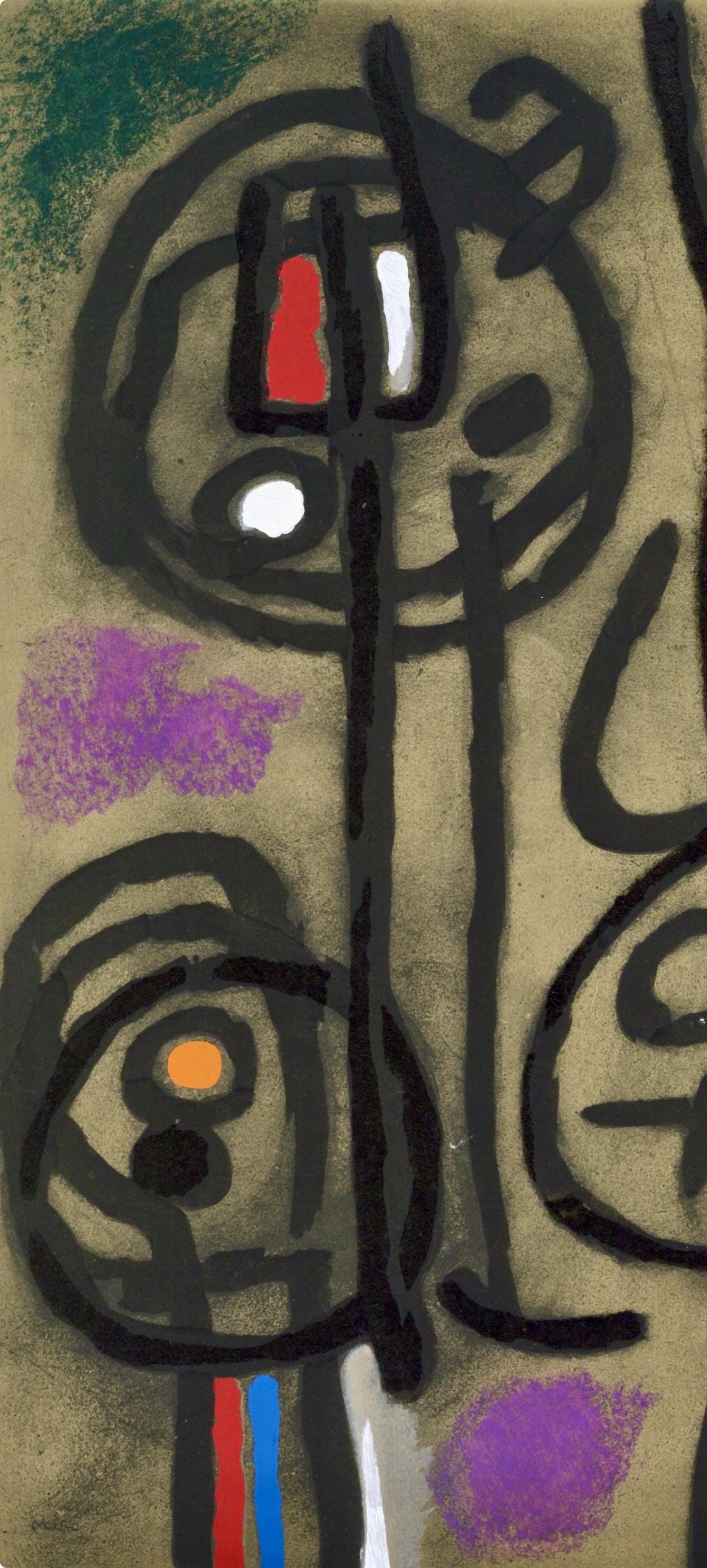 Joan Miró, Composition (Cramer 103; Mourlot 382-383), Miró Cartones 1956-1965, Limited Edition Lithograph
