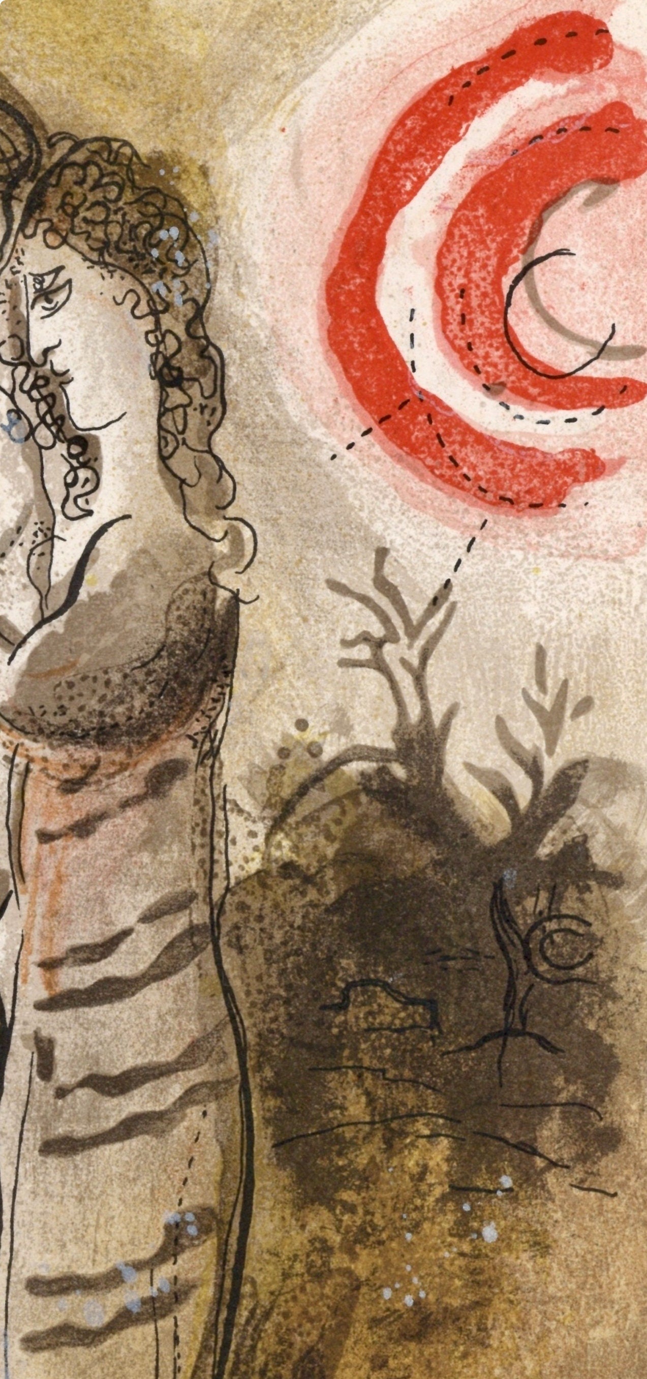 Marc Chagall, Naomi and her daughters-in-law (Mourlot 117-46; Cramer 25), Drawings from the Bible, Verve: Revue, Limited Edition Lithograph