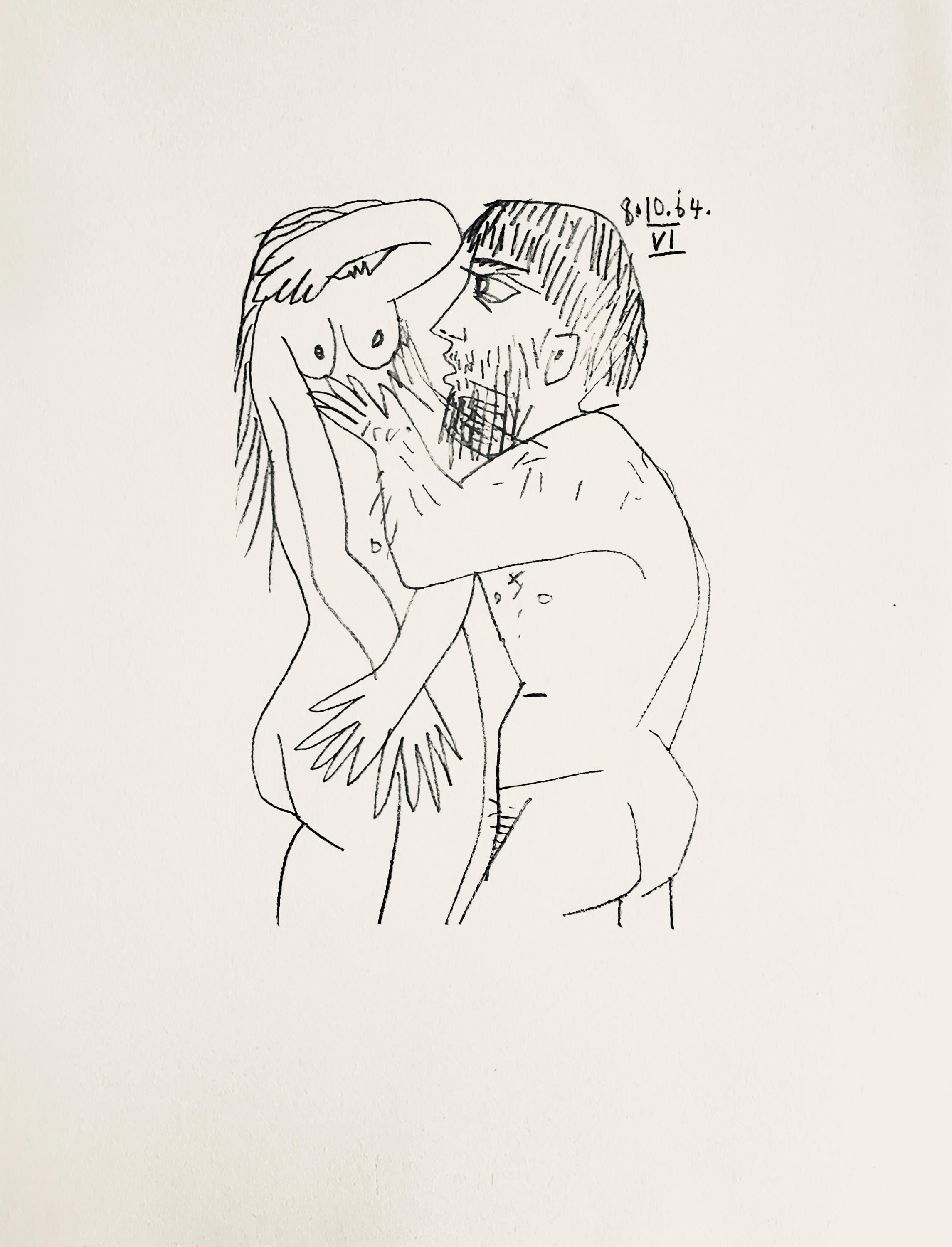Pablo Picasso, Composition, Le Goût du Bonheur (Cramer 148; Bloch 2013), Limited Edition Mixed Media Lithograph