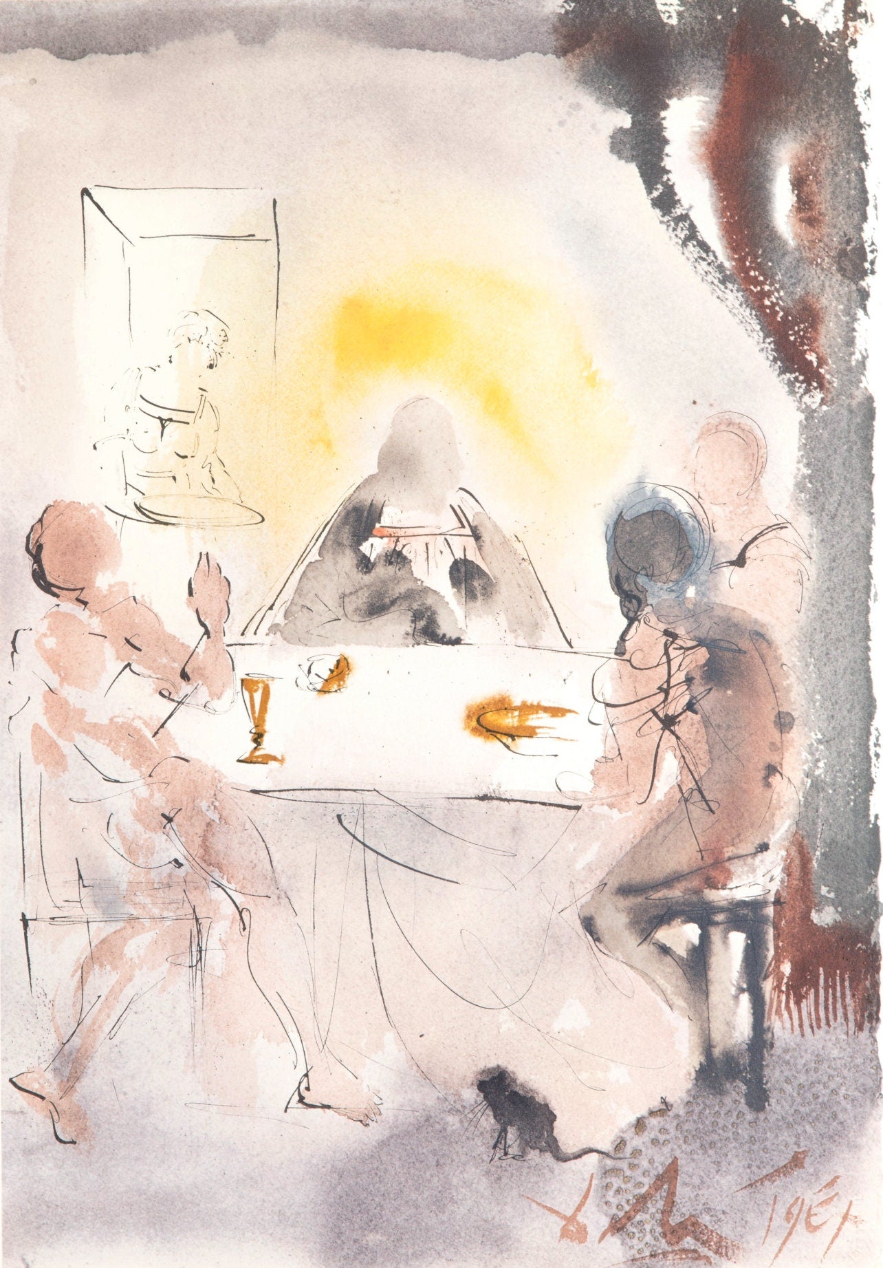 Salvador Dali, Composition (Michler/Löpsinger 1600; Field 69-3), Biblia Sacra, Limited Edition Lithograph