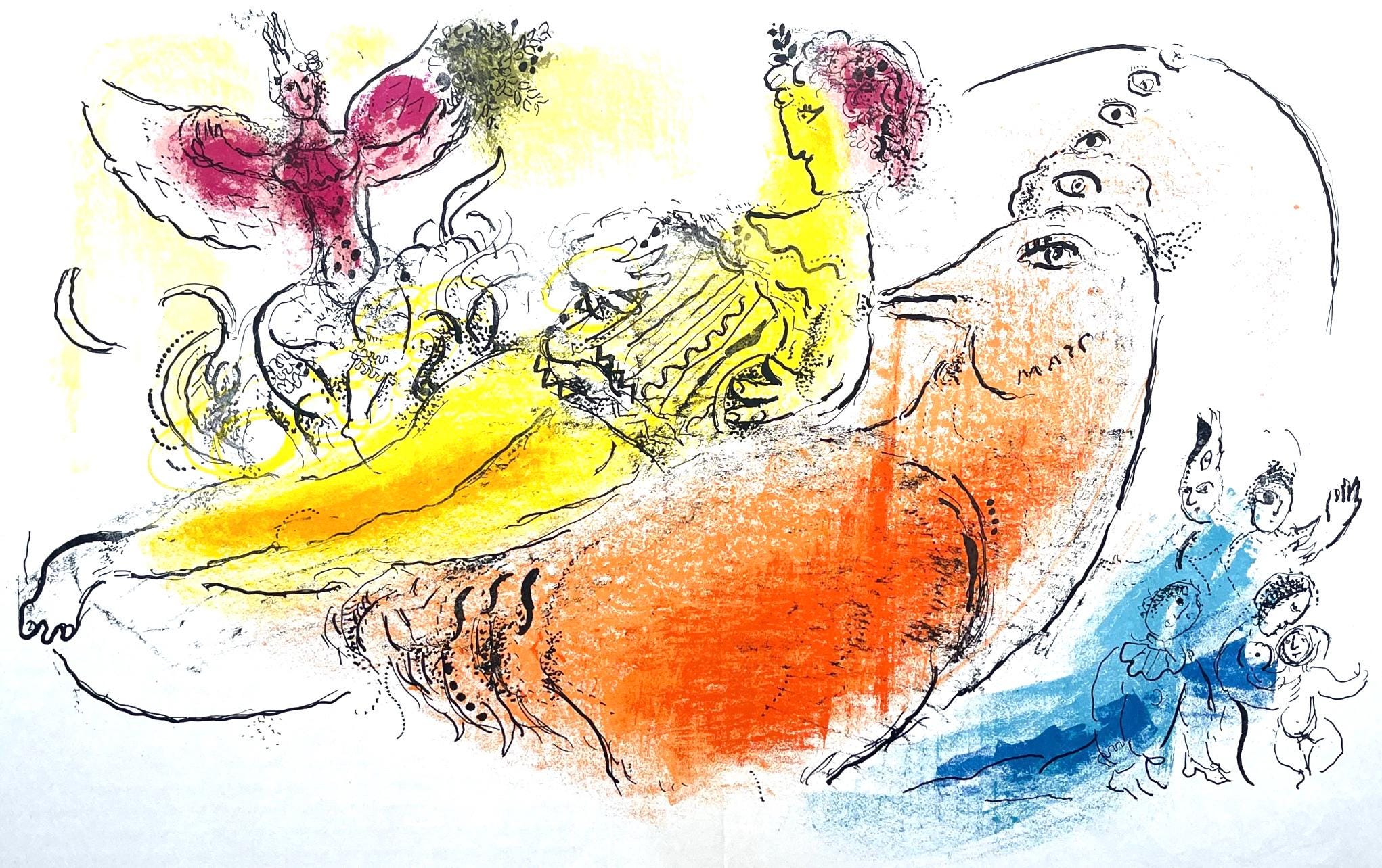 Marc Chagall, Composition (Cramer 33; Mourlot 204), Derrière le miroir, Limited Edition Lithograph