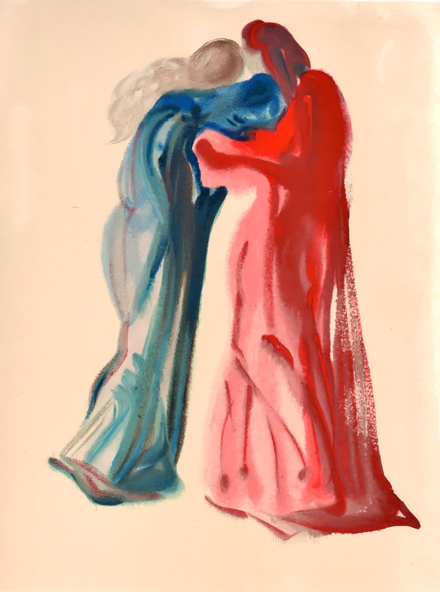 Salvador Dali, Dante and Beatrice (Michler/Löpsinger 1039-1138; Field 189-200), La Divine Comédie, Limited Edition Woodcut