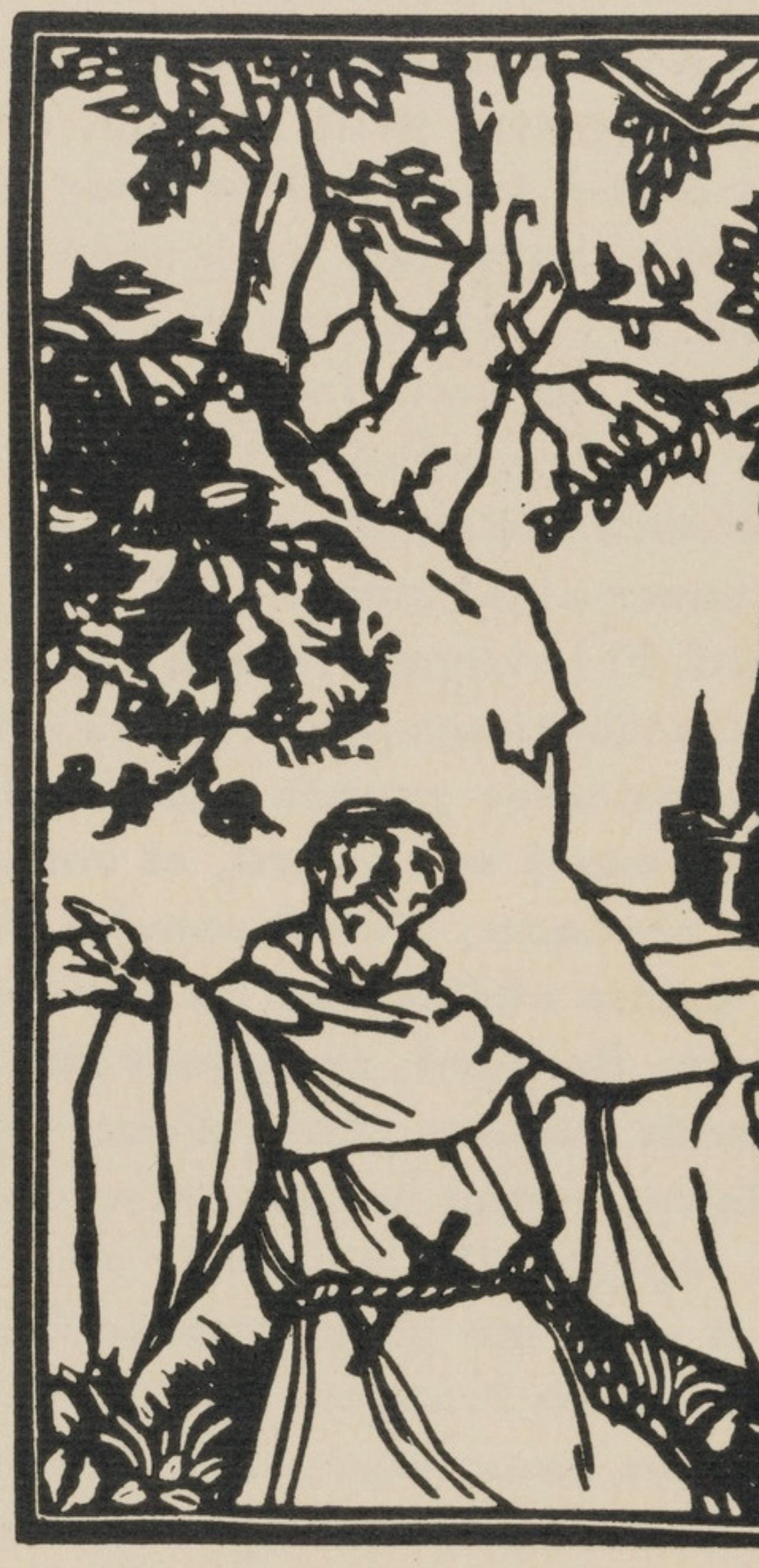 Émile Bernard, Composition (Morane, No. 100), Les Petites Fleurs de St. Françoise, Limited Edition Woodcut