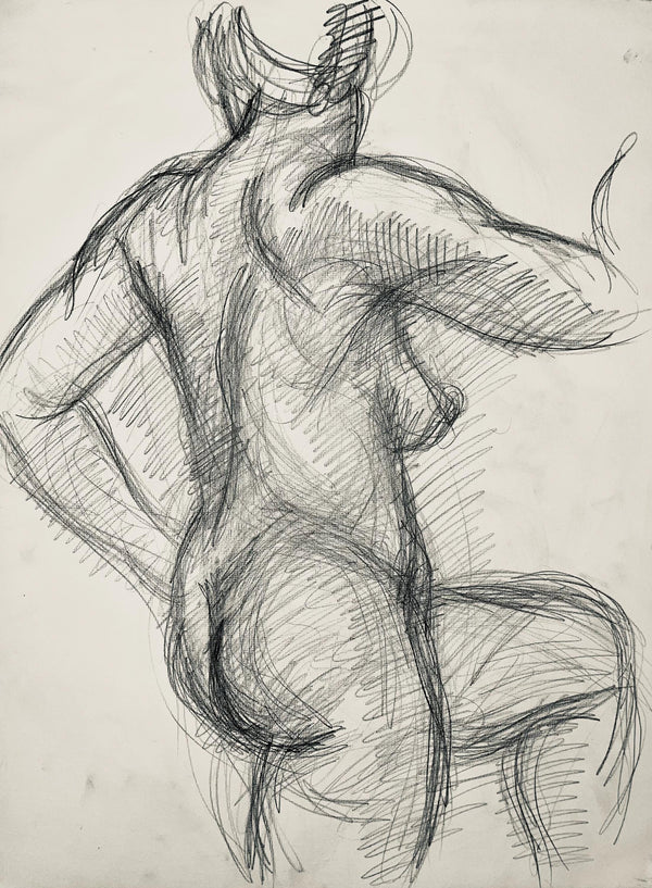 Ian Hornak, Renaissance Female Nude Figure Study, 1963, Original Drawing