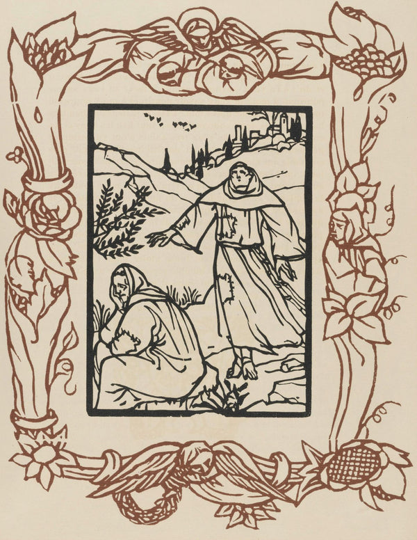 Émile Bernard, Composition (Morane, No. 100), Les Petites Fleurs de St. Françoise, Limited Edition Woodcut