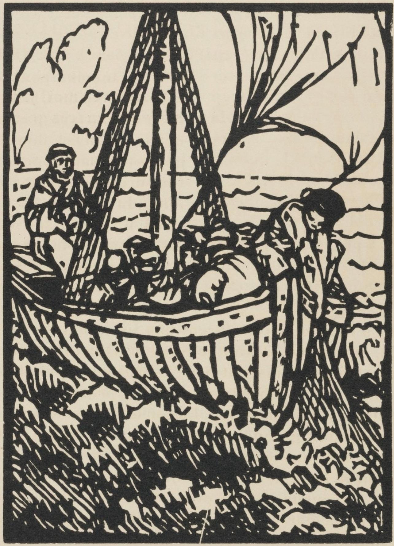 Émile Bernard, Composition (Morane, No. 100), Les Petites Fleurs de St. Françoise, Limited Edition Woodcut