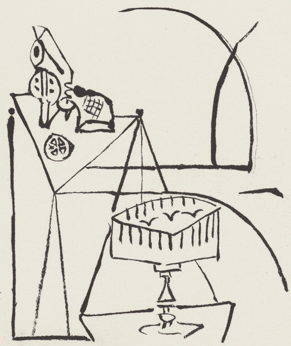 Óscar Domínguez, Composition, Feuilles éparses, Limited Edition Etching