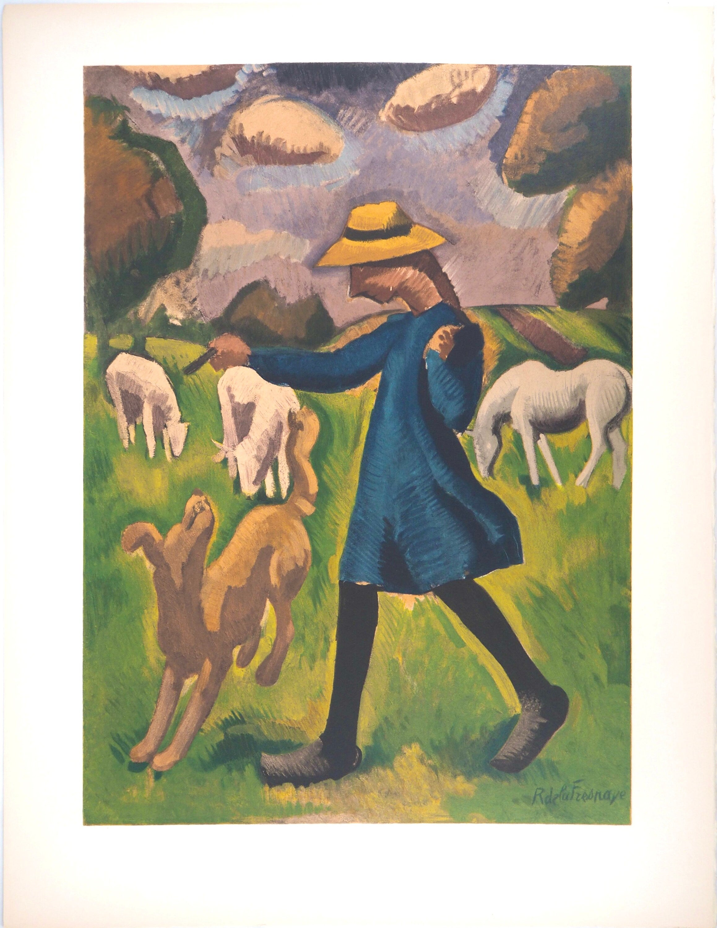 Roger de La Fresnaye, Gardeuse de moutons, Roger de La Fresnaye, Collection Pierre Lévy, Limited Edition Lithograph