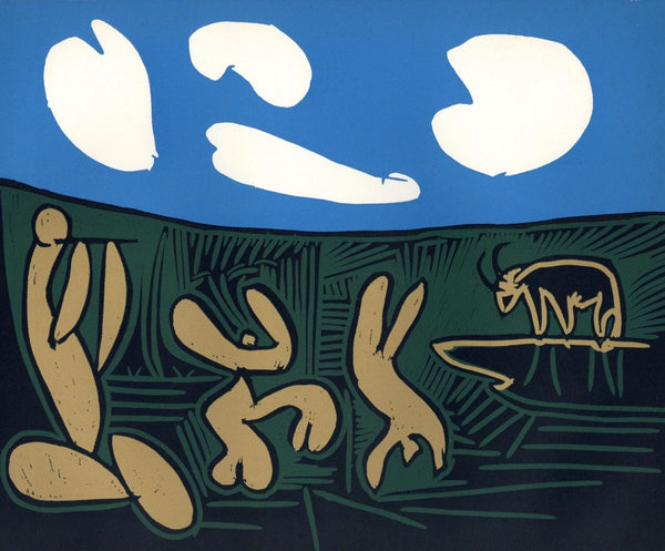 Pablo Picasso, Bacchanal with an Acrobat (Orozco 214), Grabados al linóleo, Limited Edition Linocut