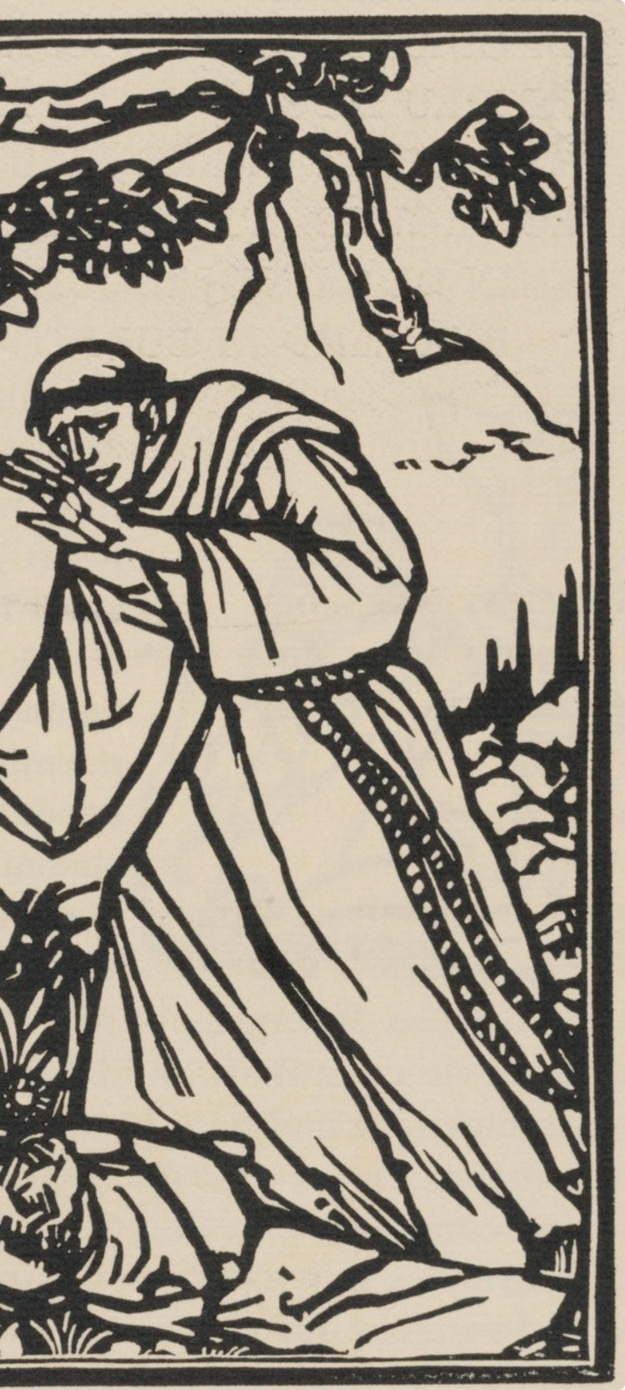 Émile Bernard, Composition (Morane, No. 100), Les Petites Fleurs de St. Françoise, Limited Edition Woodcut