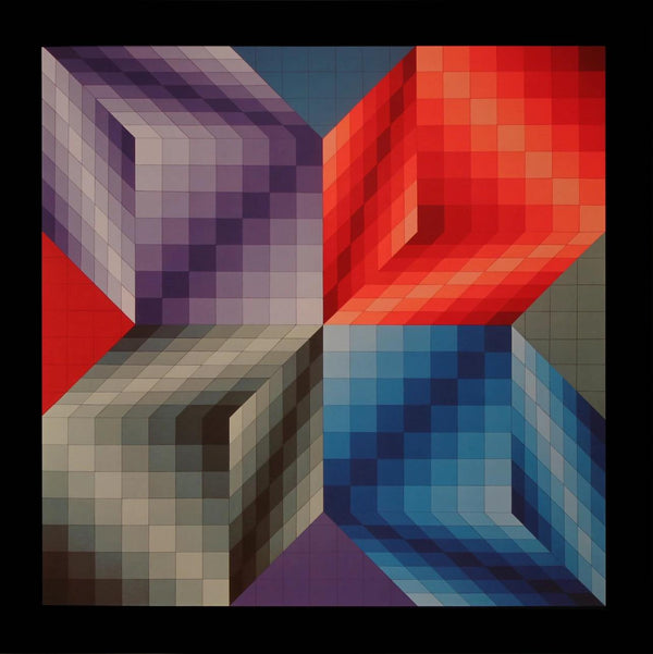 Victor Vasarely, Composition, Progressions III, Limited Edition Héliogravure