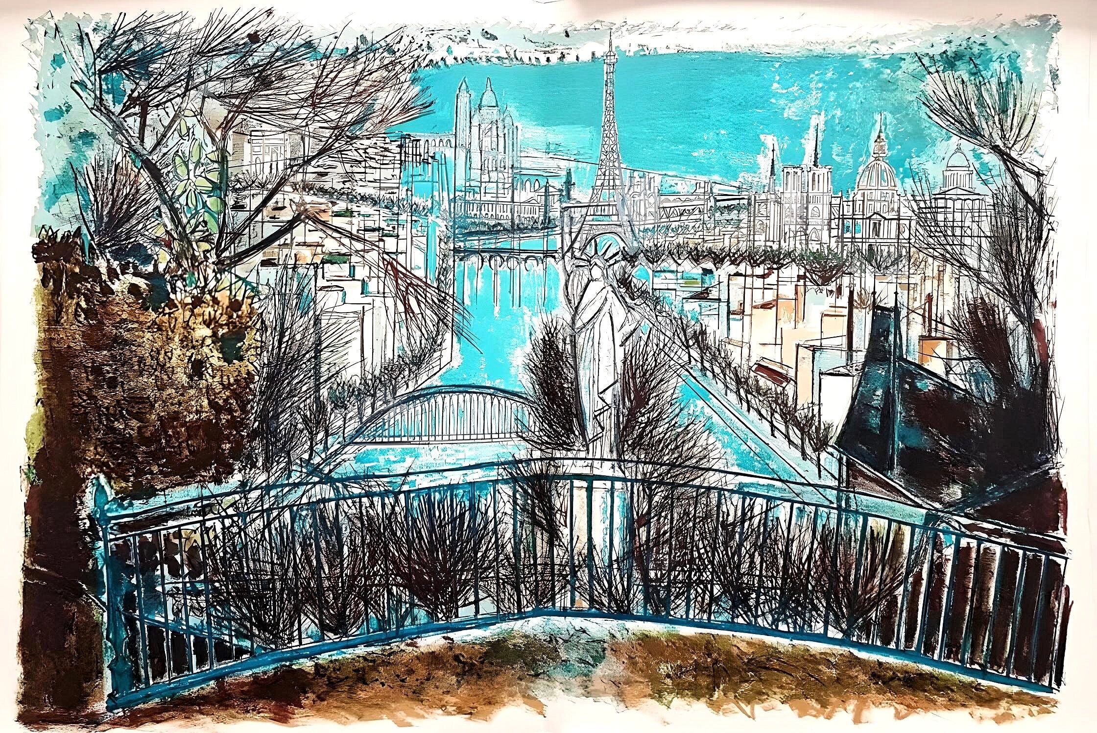 Édouard-Georges Mac-Avoy, Panorama de Paris, Au Temps de Paris Seine, Limited Edition Lithograph
