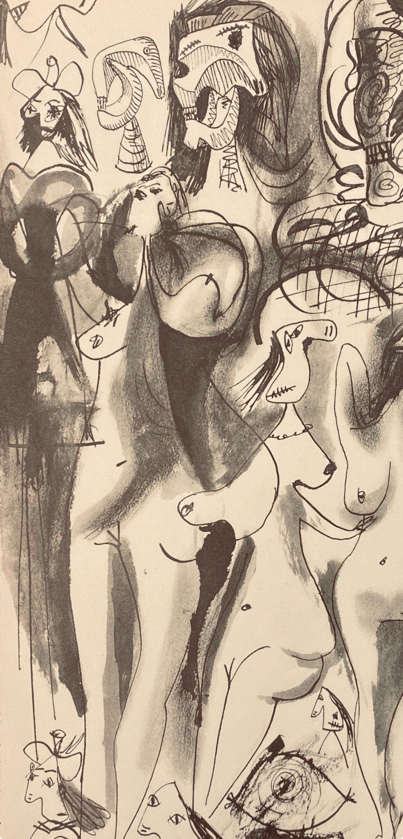 Pablo Picasso, Composition, Carnet de dessins de Picasso, Cahiers d’Art, Limited Edition Lithograph