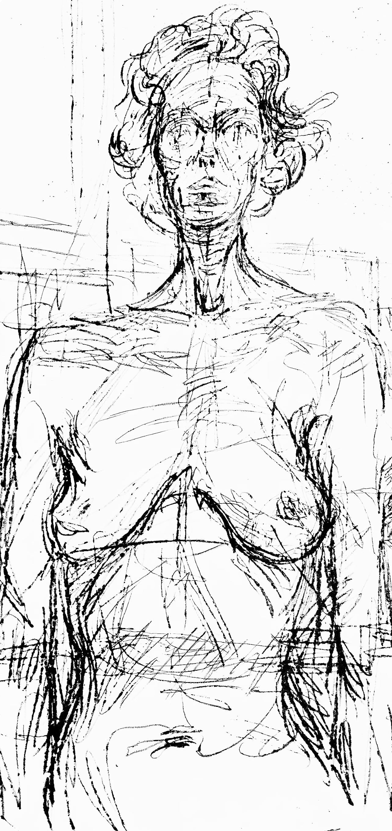 Alberto Giacometti, Composition (Kornfeld 322; Lust 32), Derrière le miroir, Limited Edition Lithograph
