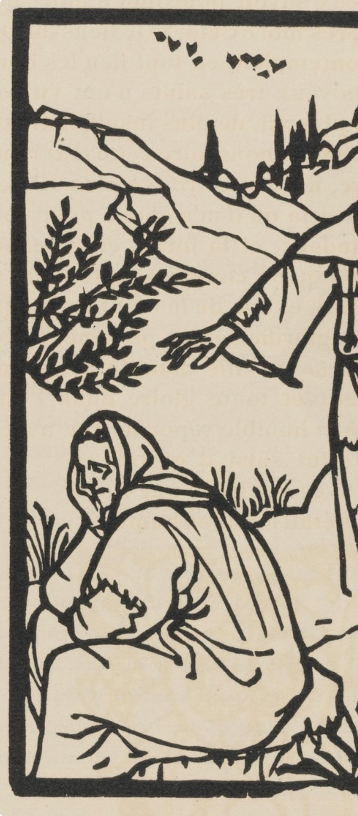 Émile Bernard, Composition (Morane, No. 100), Les Petites Fleurs de St. Françoise, Limited Edition Woodcut