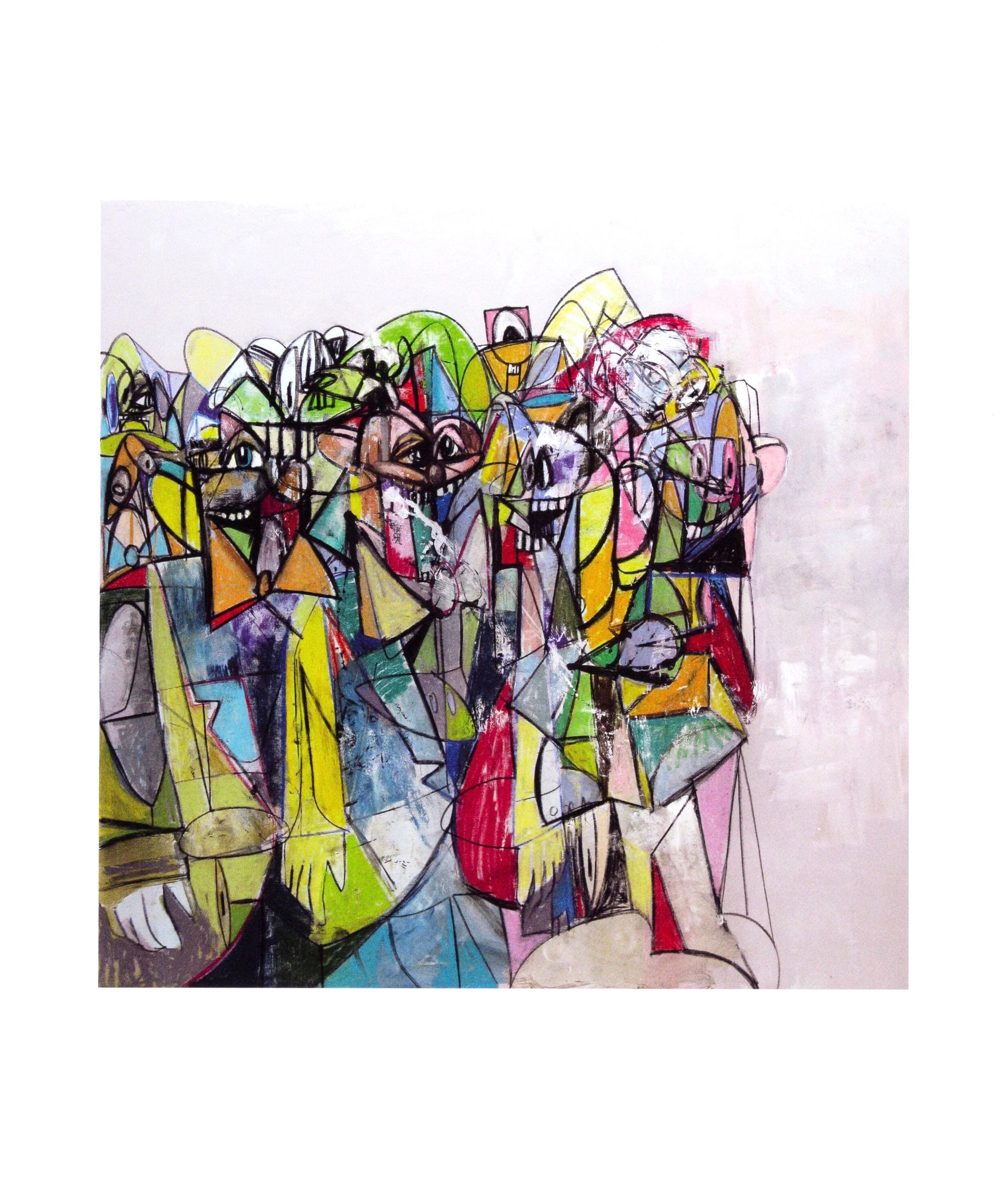 George Condo, Compression II, Drawing Paintings, Limited Edition Four Color Process Print