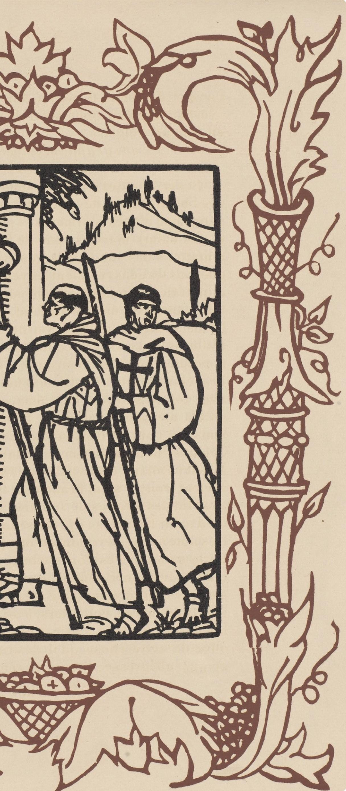 Émile Bernard, Composition (Morane, No. 100), Les Petites Fleurs de St. Françoise, Limited Edition Woodcut