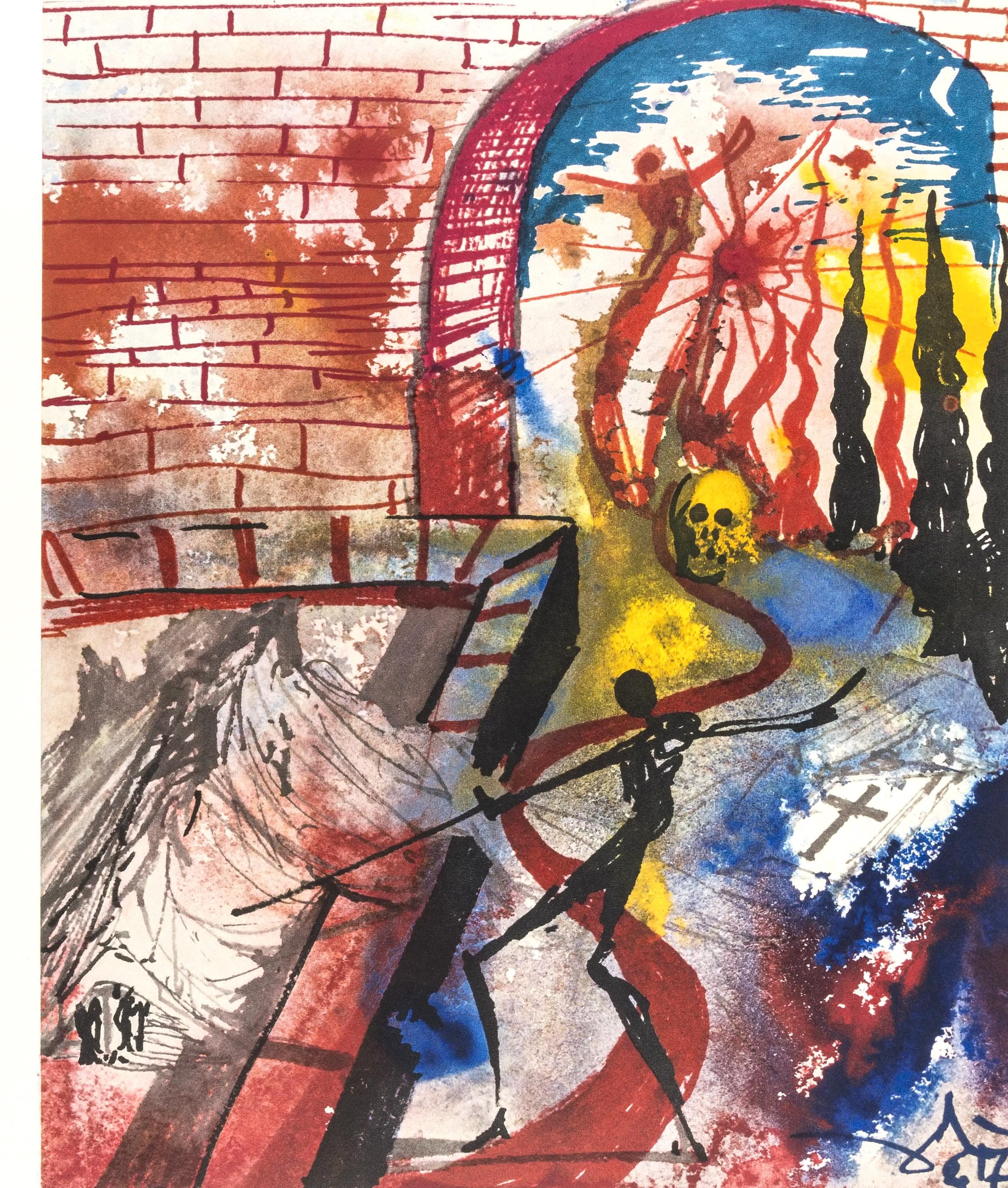 Salvador Dali, Composition (Michler/Löpsinger 1601), Romeo e Giulietta, Limited Edition Lithograph and Silkscreen