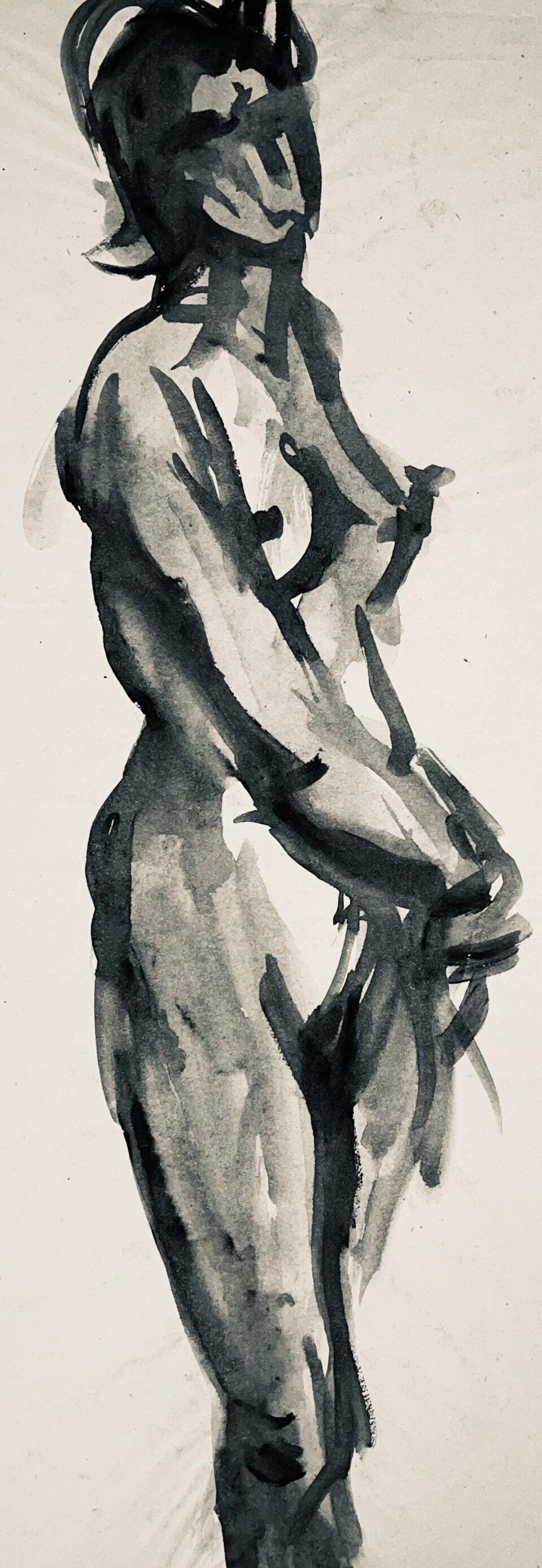 Ian Hornak, Renaissance Female Nude Figure Study, 1963, Original Drawing