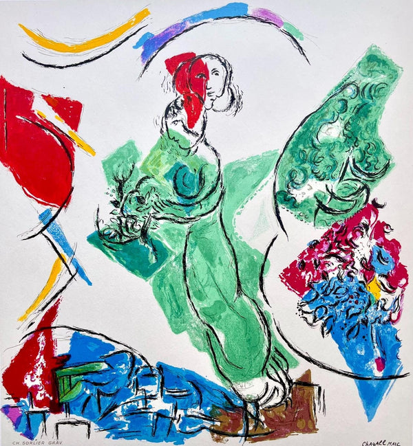 Marc Chagall, Composition, Derrière le miroir, Limited Edition Lithograph