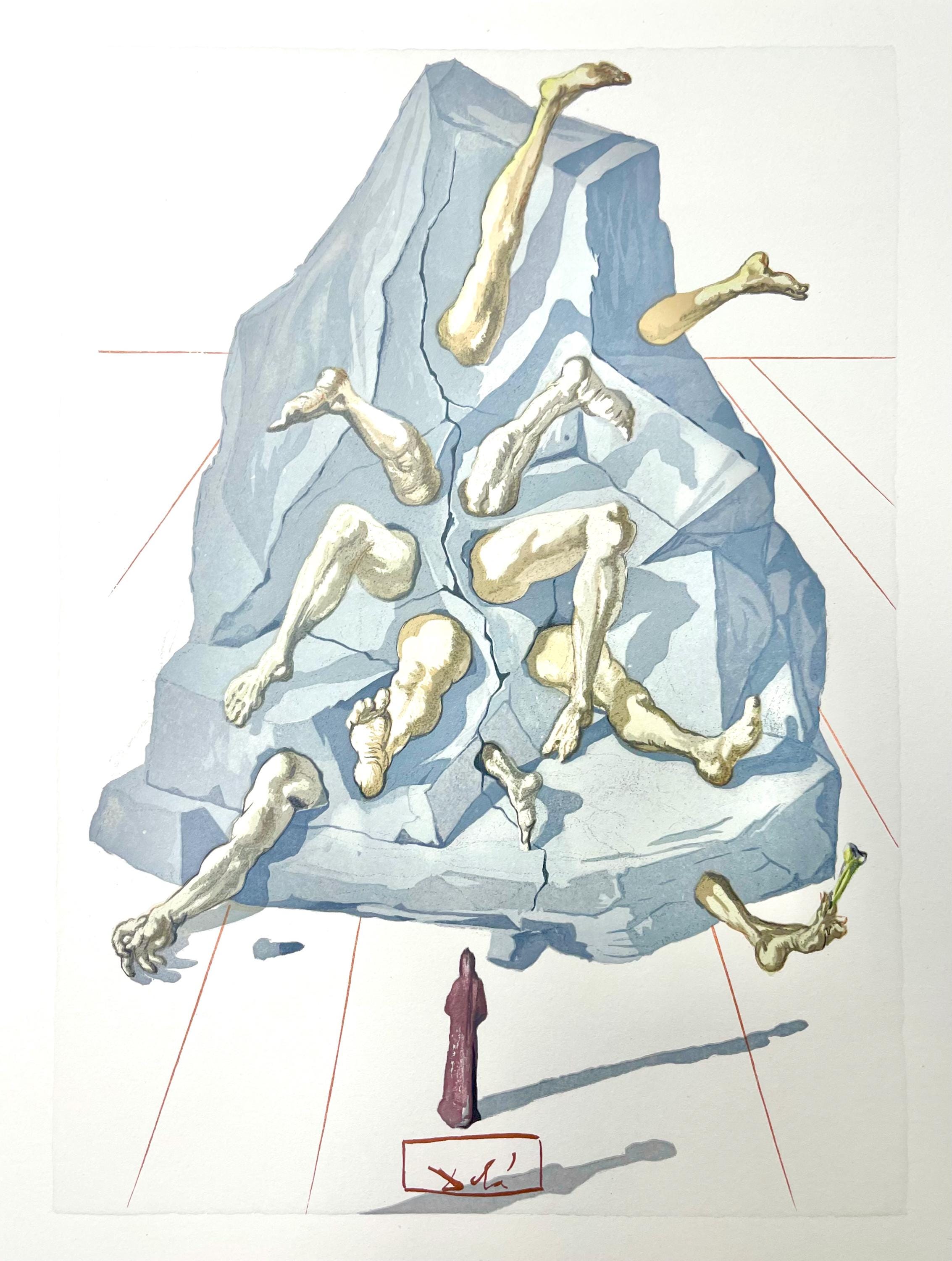Salvador Dali, Hölle XXVI (Field 189-200; Michler/Löpsinger 1039-1138), Die Göttliche Komödie, Signed, Limited Edition Woodcut