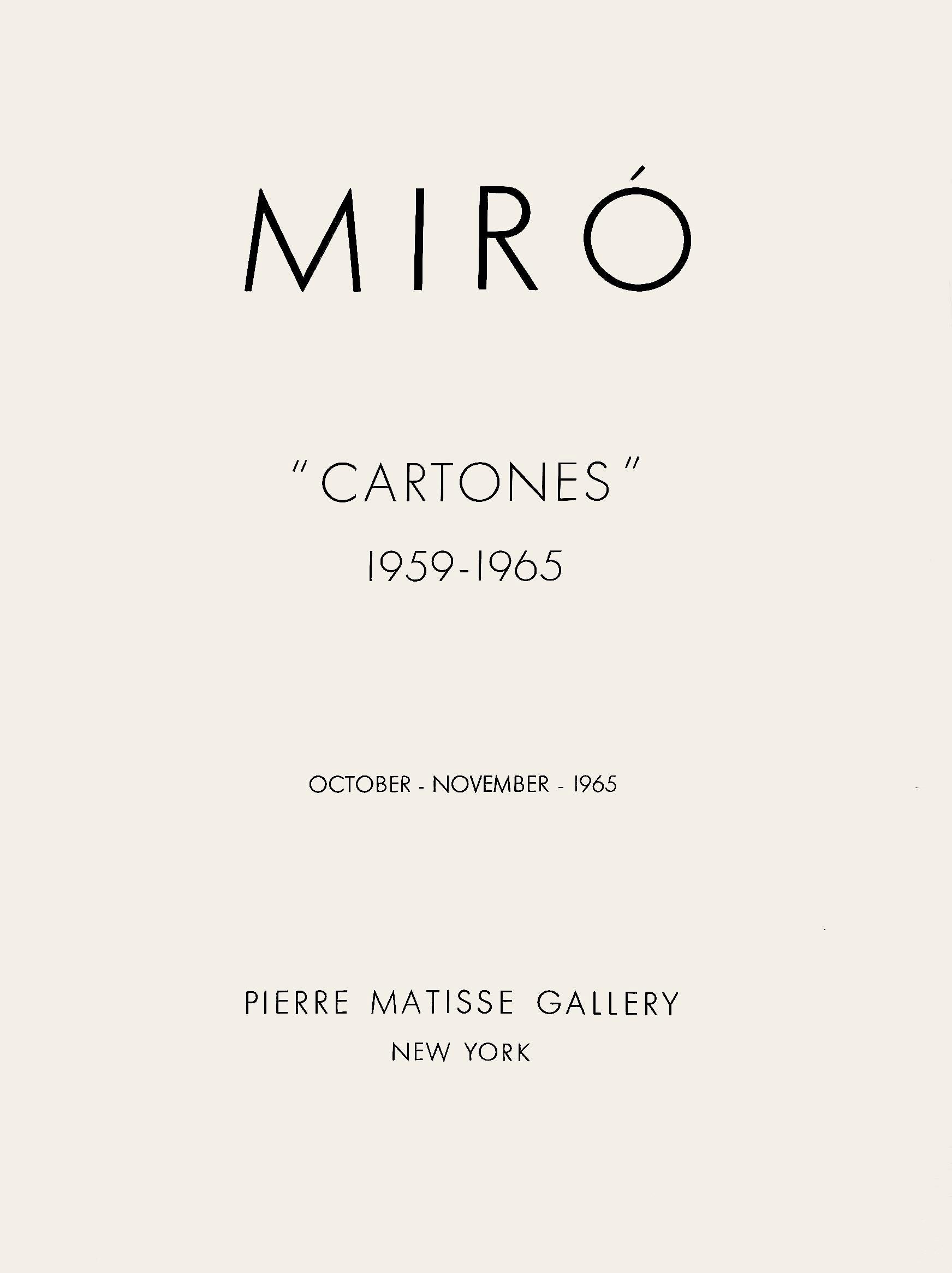 Joan Miró, Composition (Cramer 103; Mourlot 382-383), Miró Cartones 1956-1965, Limited Edition Lithograph