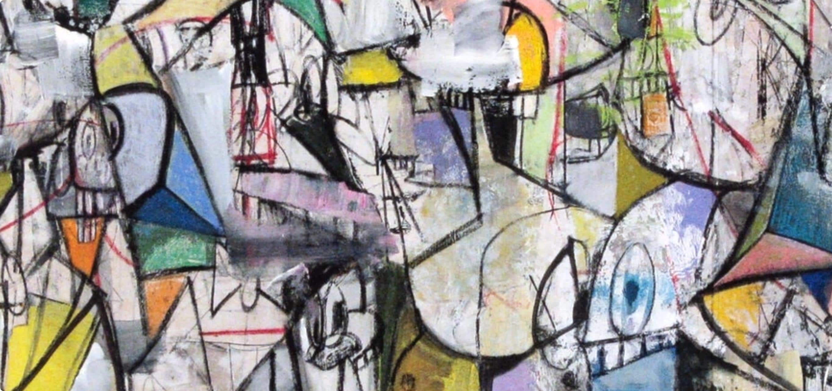 George Condo, Compression VI, Drawing Paintings, Limited Edition Four Color Process Print