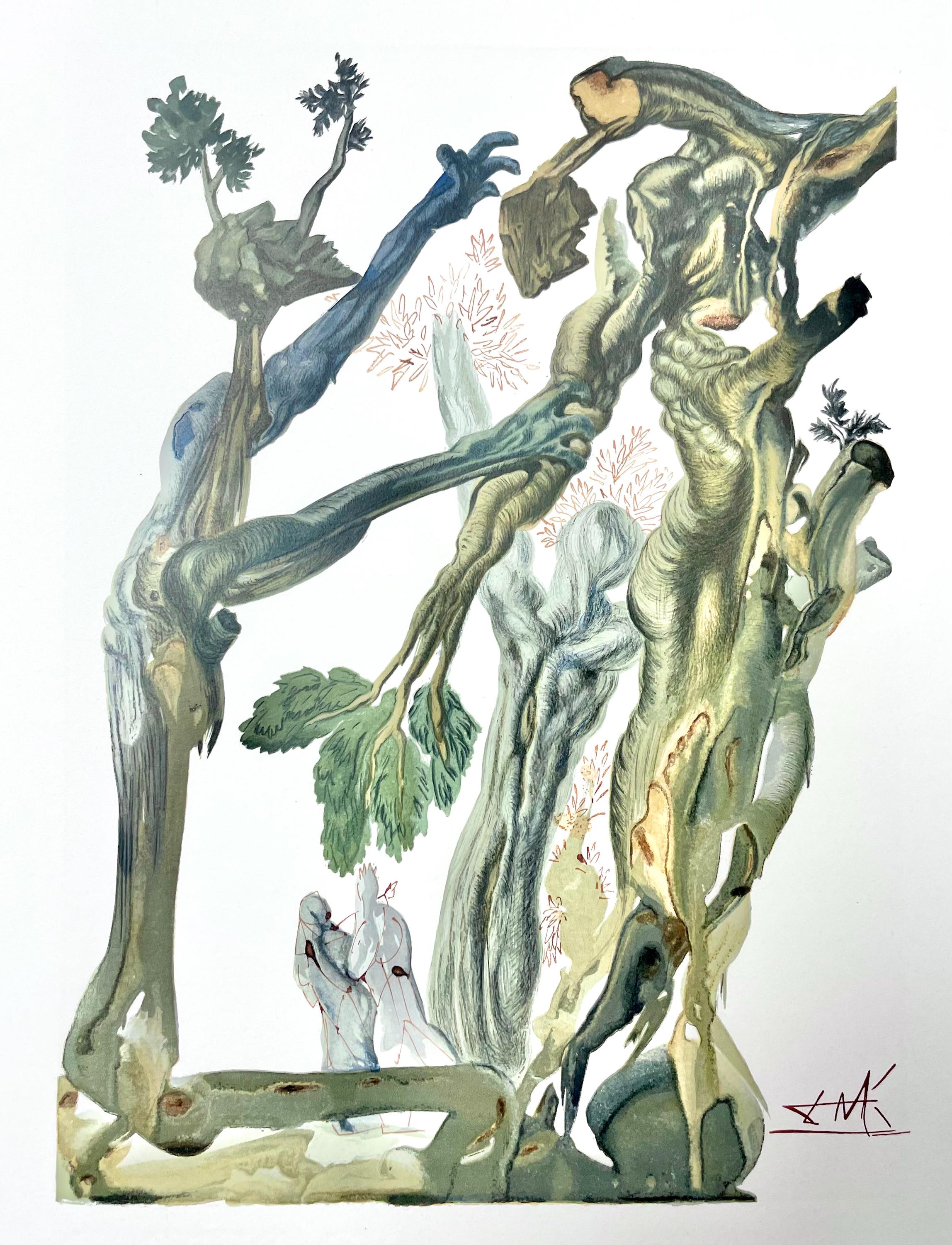 Salvador Dali, Hölle XIII (Field 189-200; Michler/Löpsinger 1039-1138), Die Göttliche Komödie, Signed, Limited Edition Woodcut