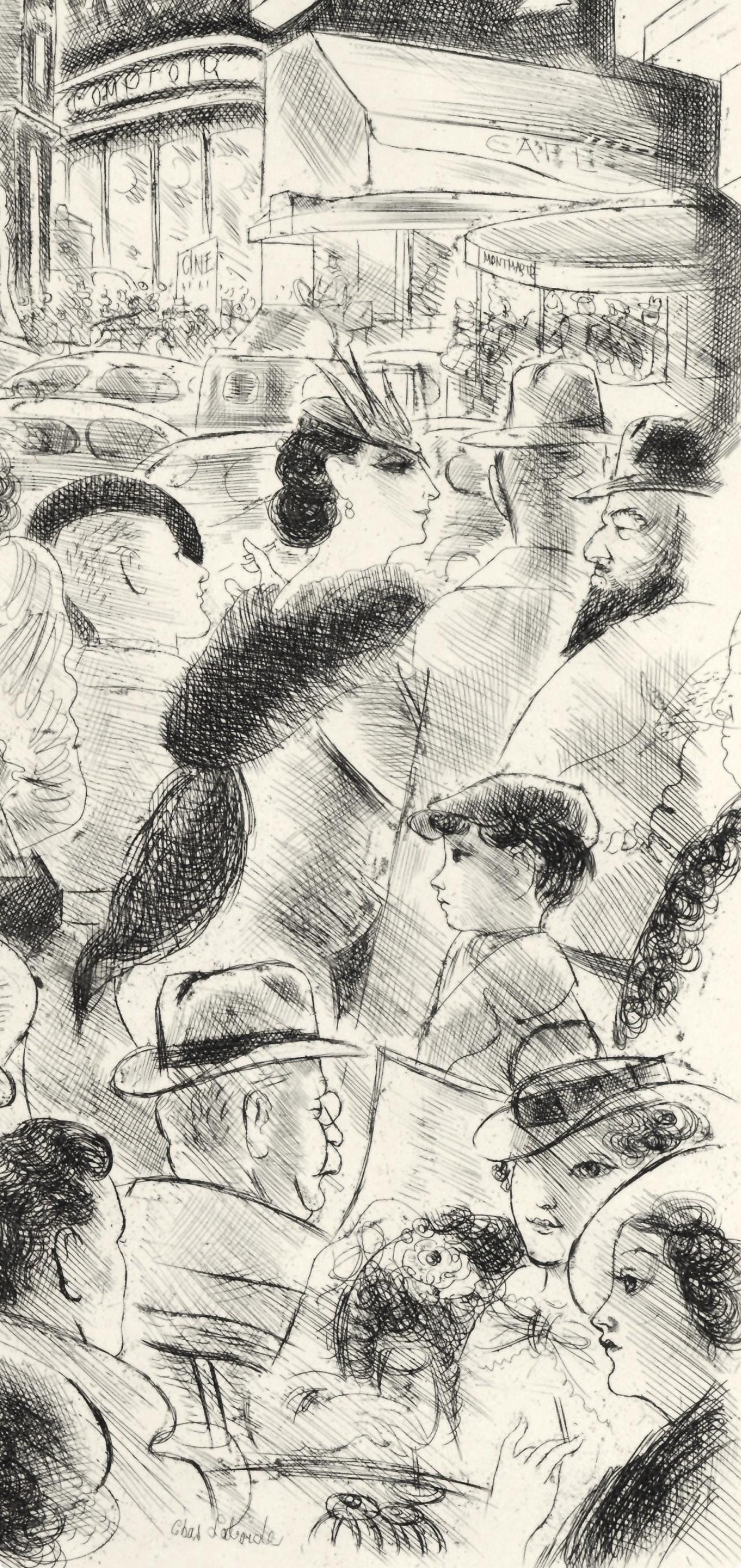 Chas Laborde, Les Boulevards, A La gloire à Paris, Limited Edition Etching