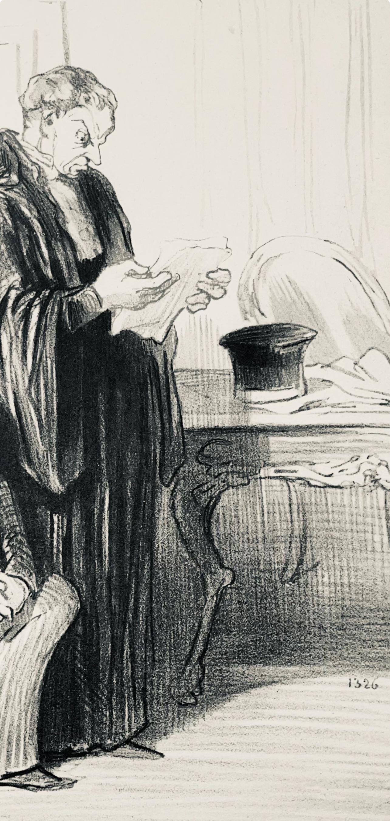 Honoré Daumier, Composition, Honoré Daumier, Law and Justice, Limited Edition Lithograph