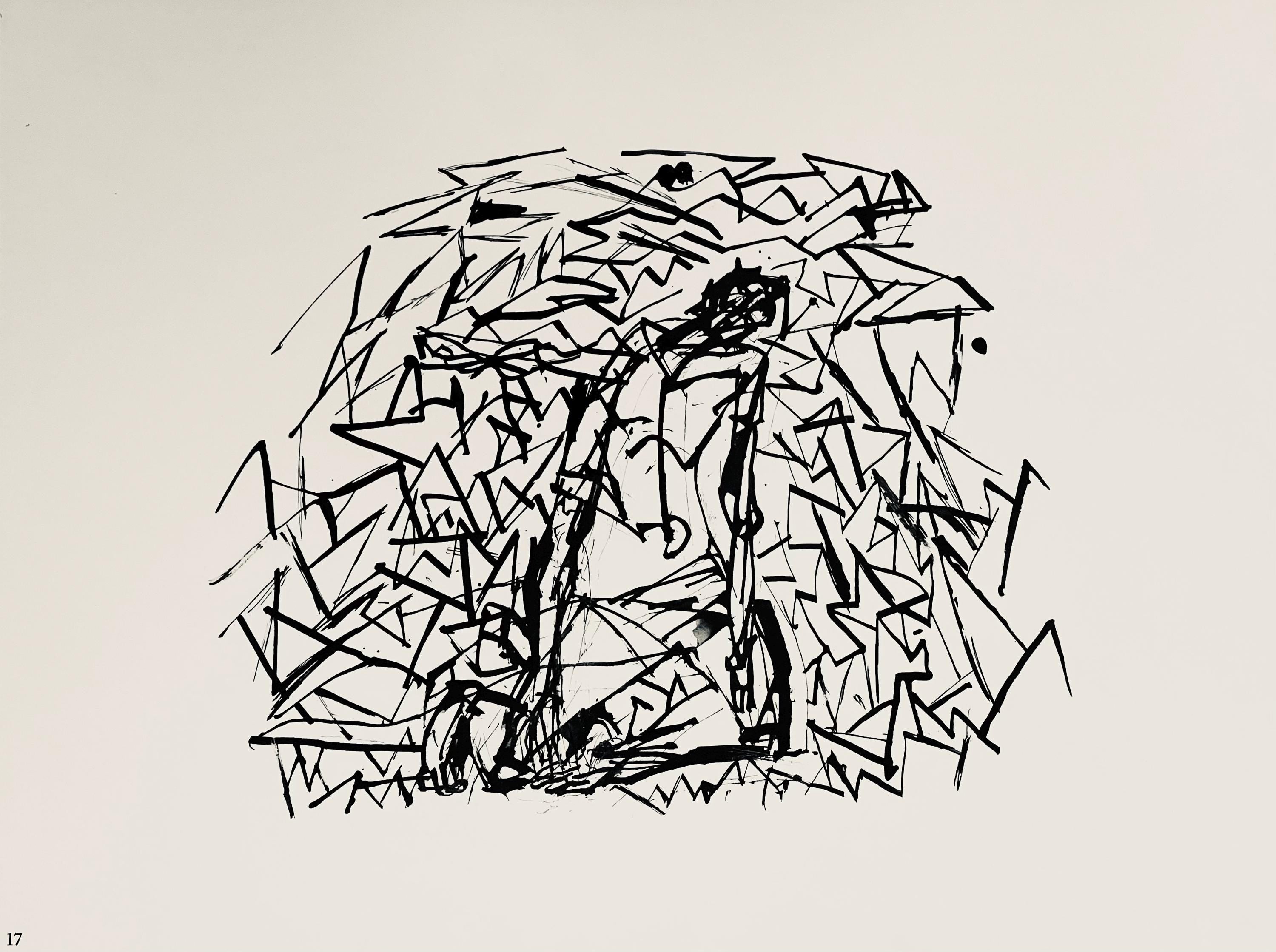 Abraham Rattner, Christ surrounded by thorn, Limited Edition Lithograph