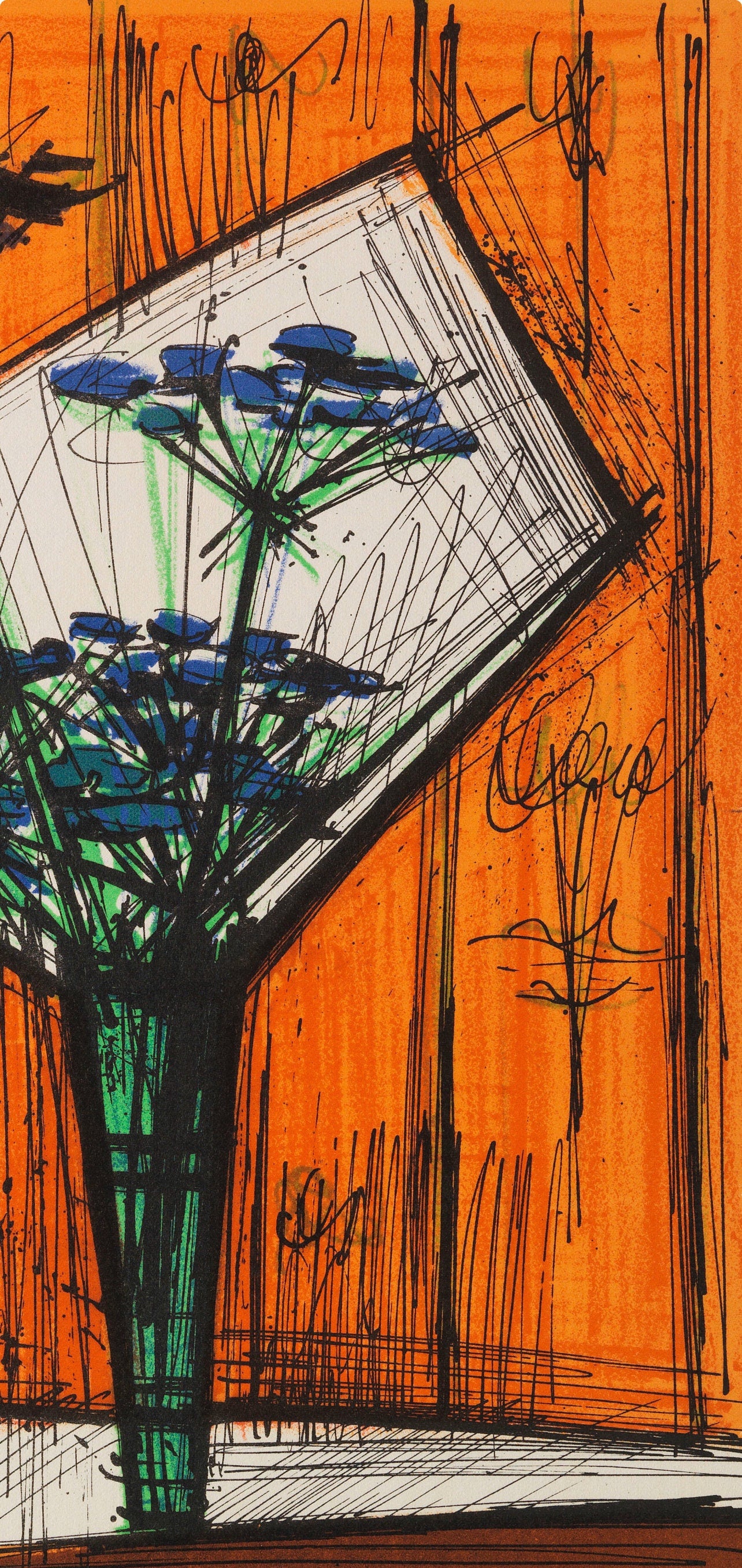 Bernard Buffet, Les ombelles, Souvenirs et portraits d'artistes, Limited Edition Lithograph