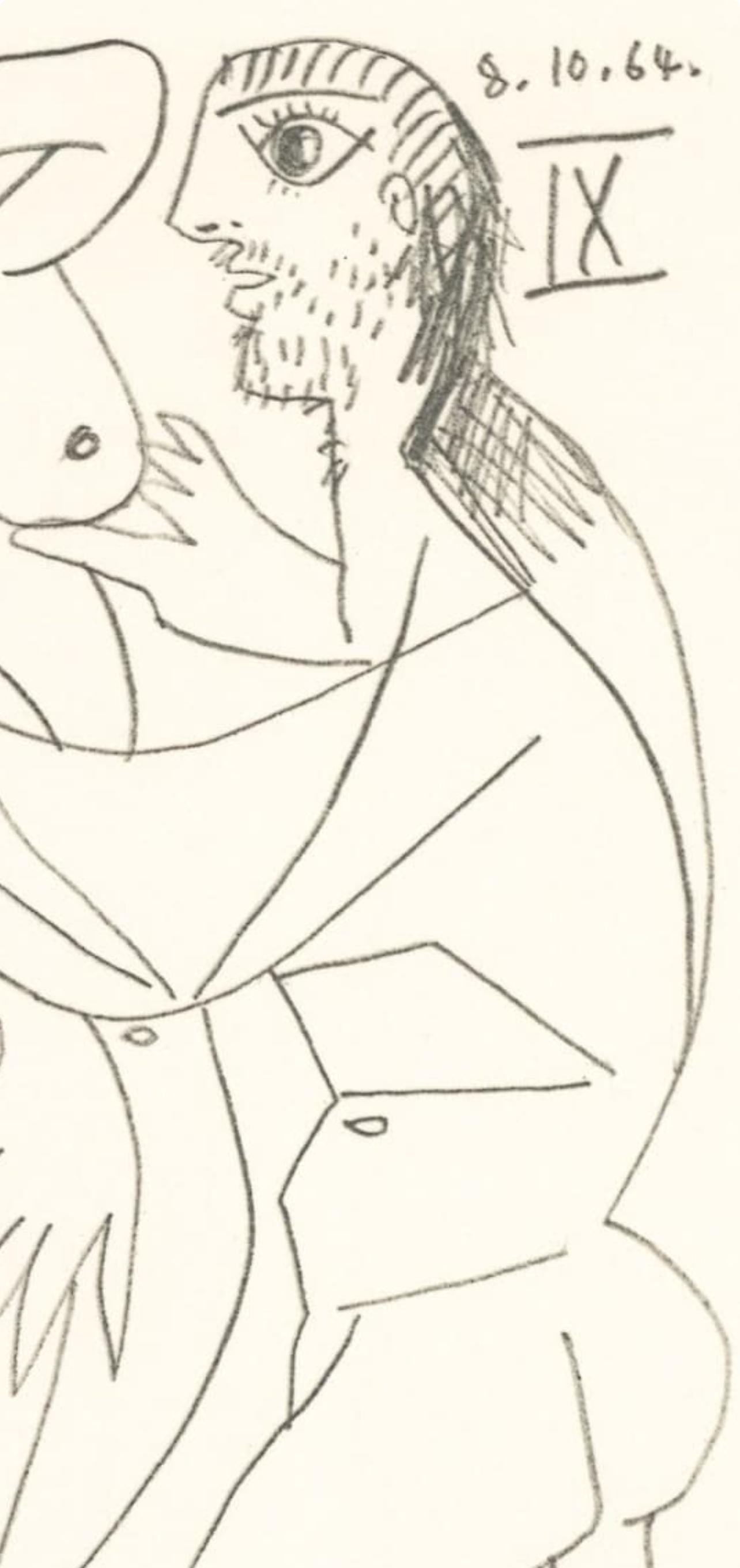 Pablo Picasso, Composition, Le Goût du Bonheur (Cramer 148; Bloch 2013), Limited Edition Mixed Media Lithograph