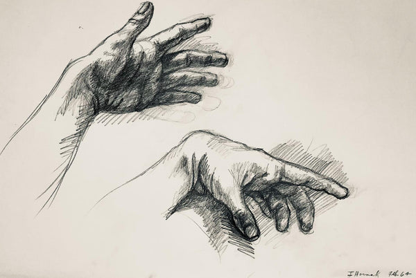 Ian Hornak, Renaissance Hand Study, 1964, Original Drawing