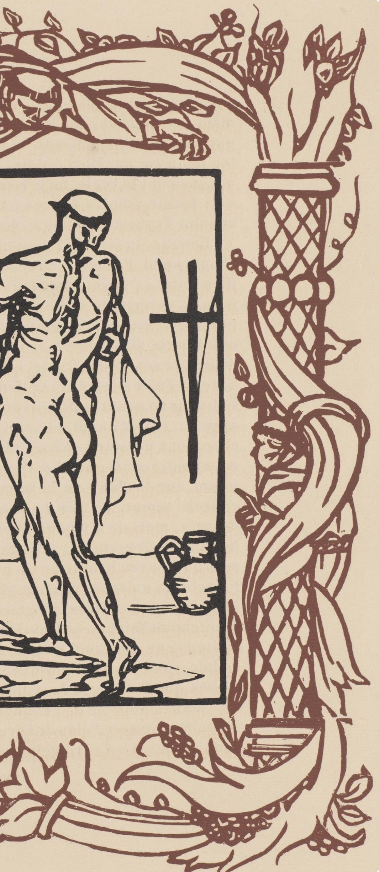 Émile Bernard, Composition (Morane, No. 100), Les Petites Fleurs de St. Françoise, Limited Edition Woodcut