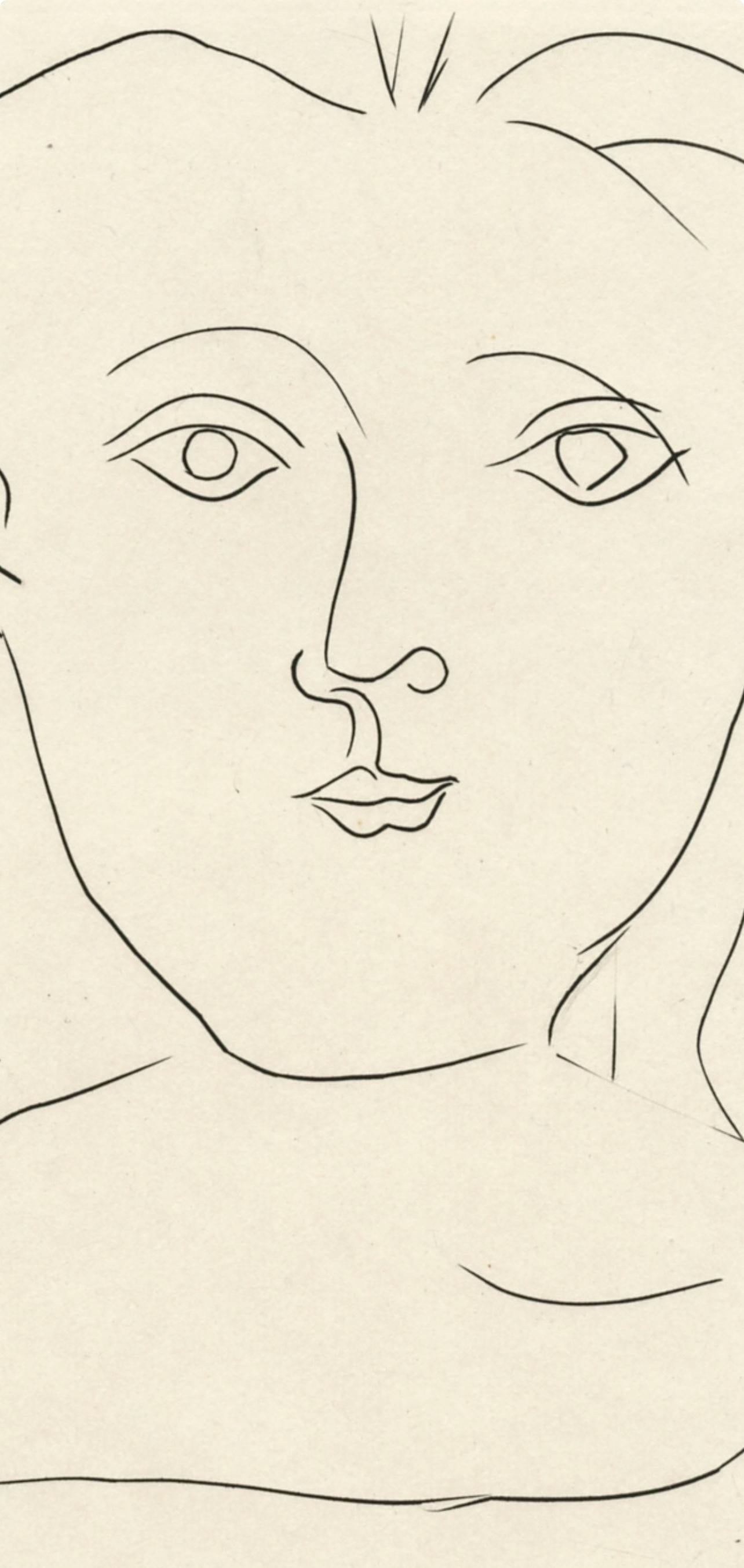 Pablo Picasso, Femme de Face (Bloch 372; Baer 700; Cramer 41), Jours de gloire, Histoire de la libération de Paris, Limited Edition Etching