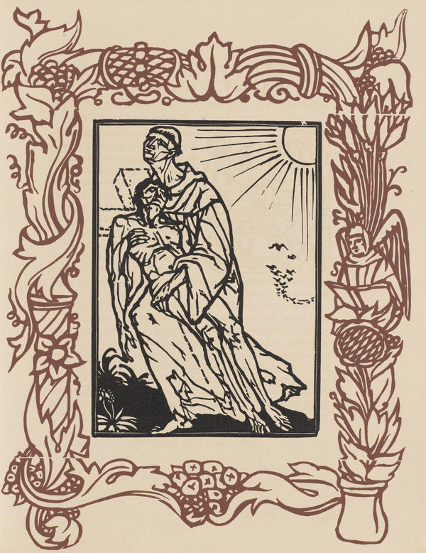 Émile Bernard, Composition (Morane, No. 100), Les Petites Fleurs de St. Françoise, Limited Edition Woodcut