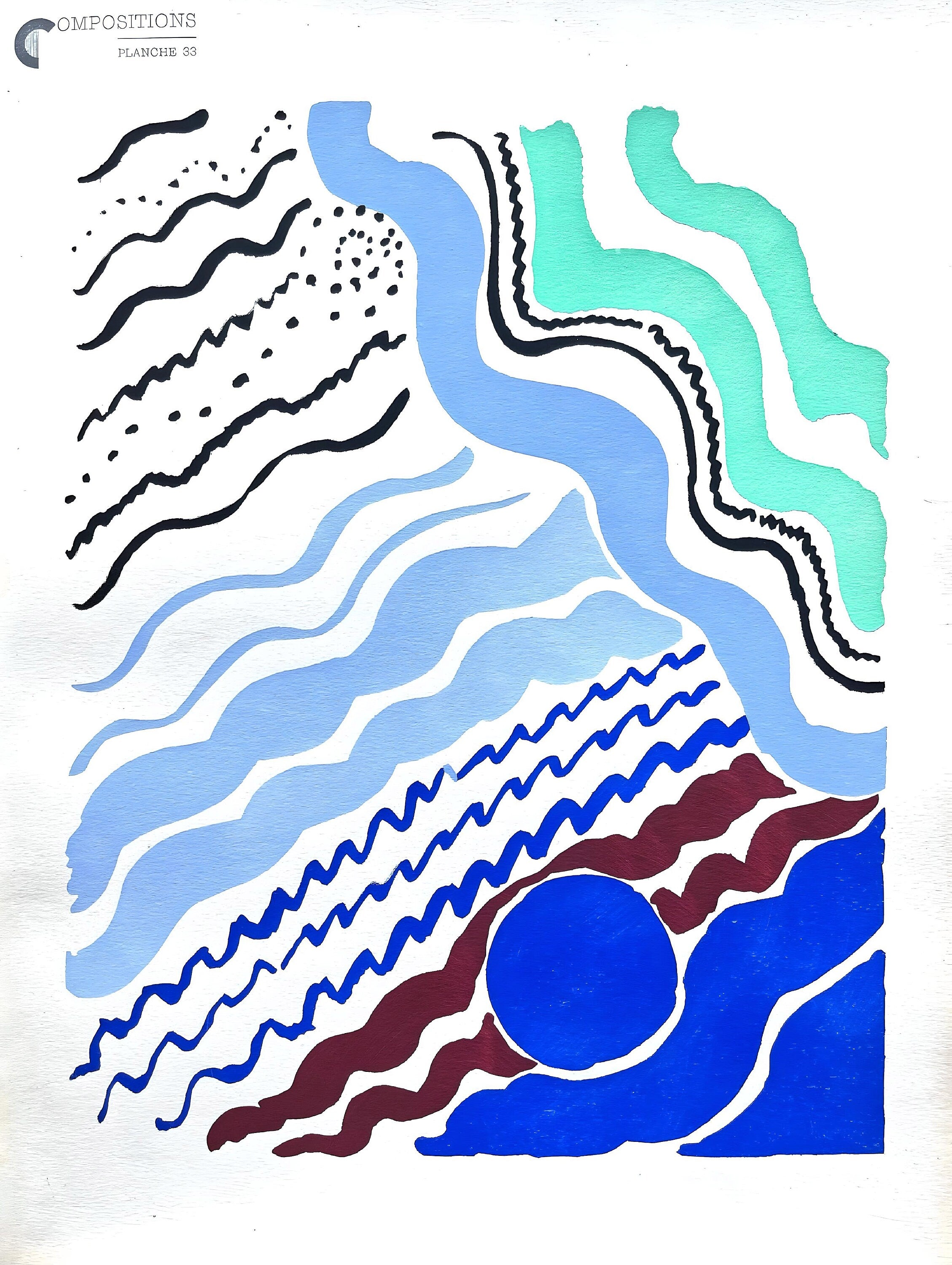 Sonia Delaunay, Planche No. 33, Compositions, couleurs, idées: Sonia Delaunay, Limited Edition Lithograph