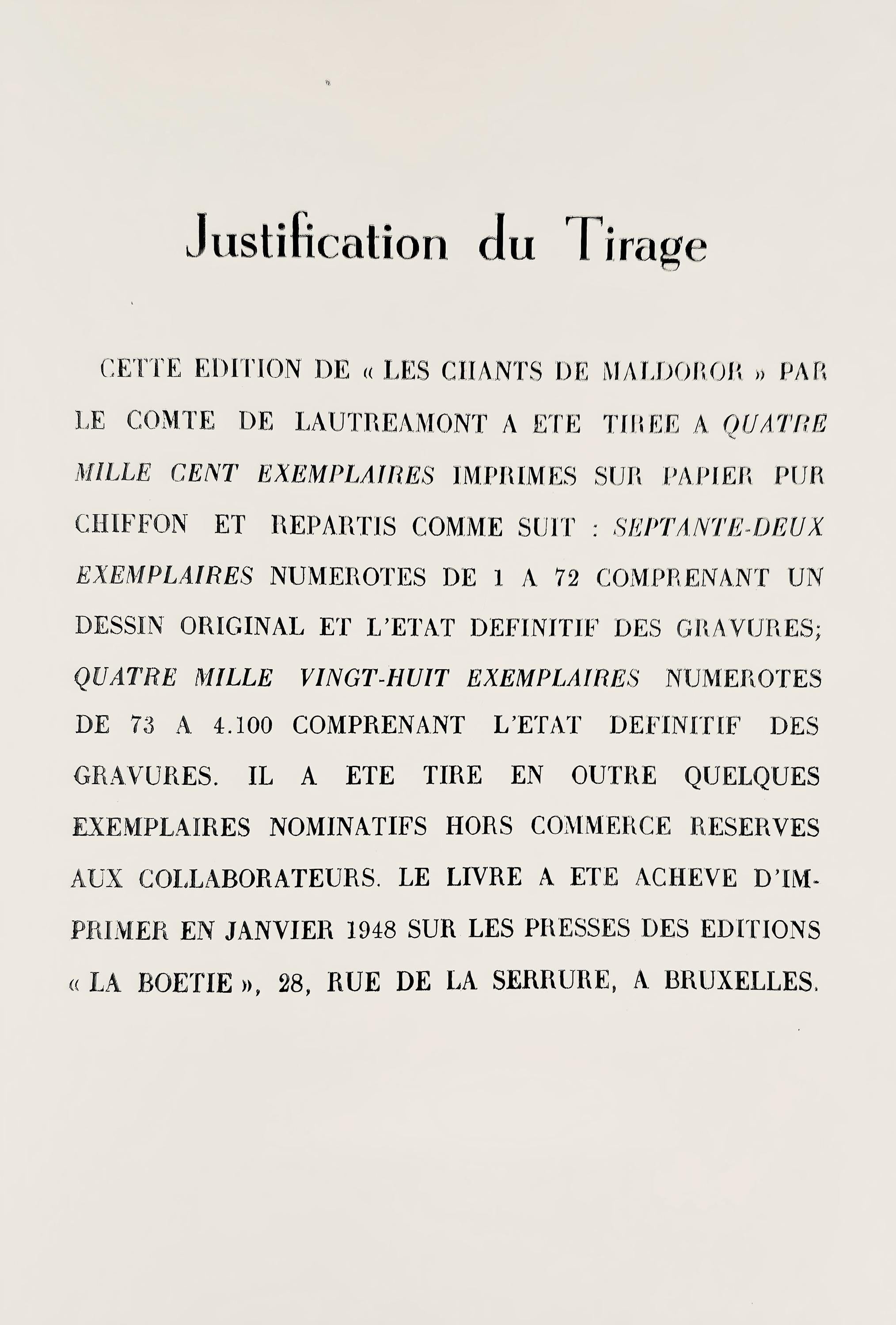 René Magritte, Composition, Les chants de Maldoror, Limited Edition Lithograph