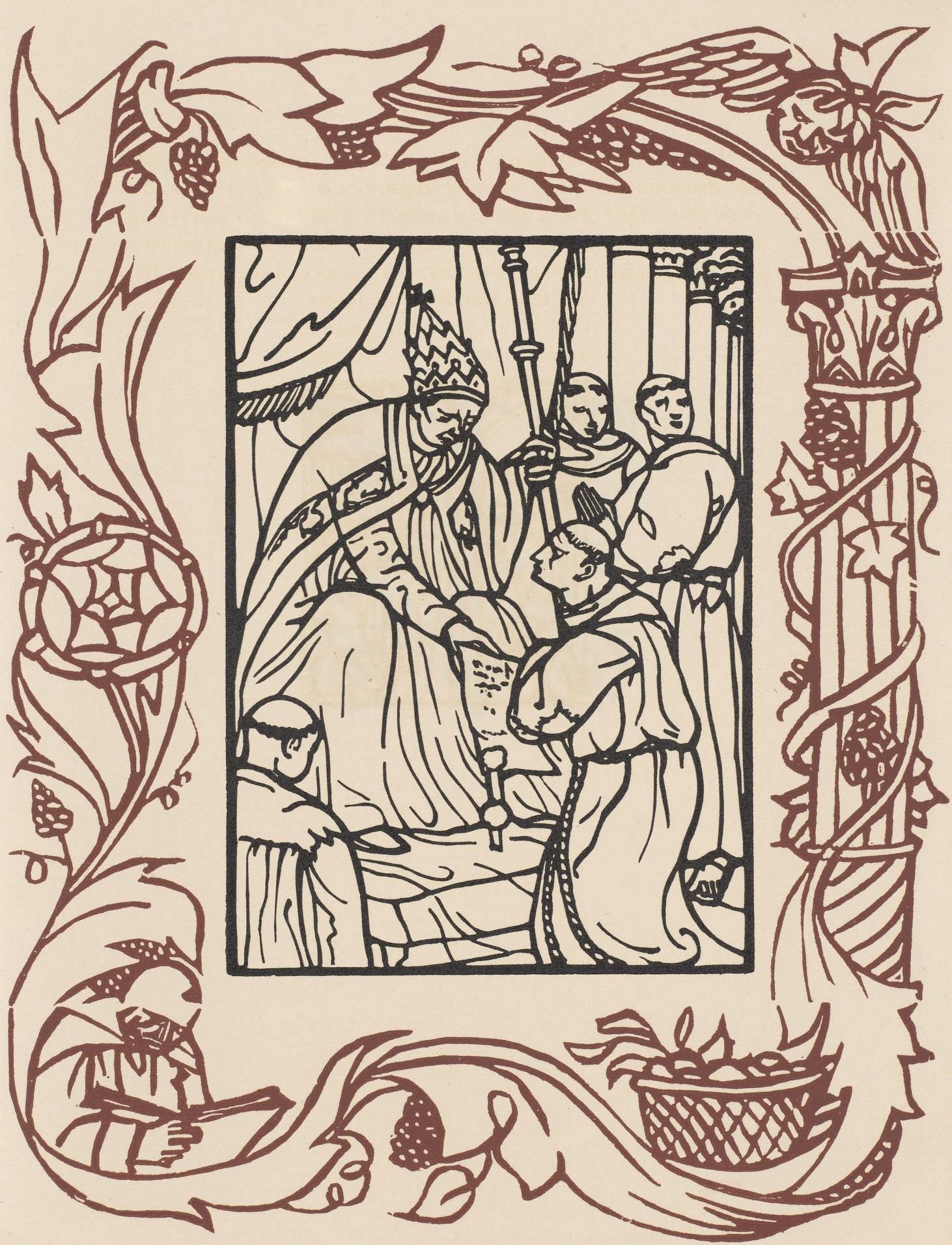 Émile Bernard, Composition (Morane, No. 100), Les Petites Fleurs de St. Françoise, Limited Edition Woodcut