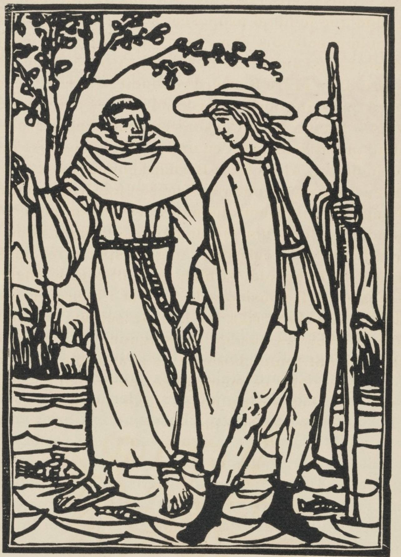 Émile Bernard, Composition (Morane, No. 100), Les Petites Fleurs de St. Françoise, Limited Edition Woodcut