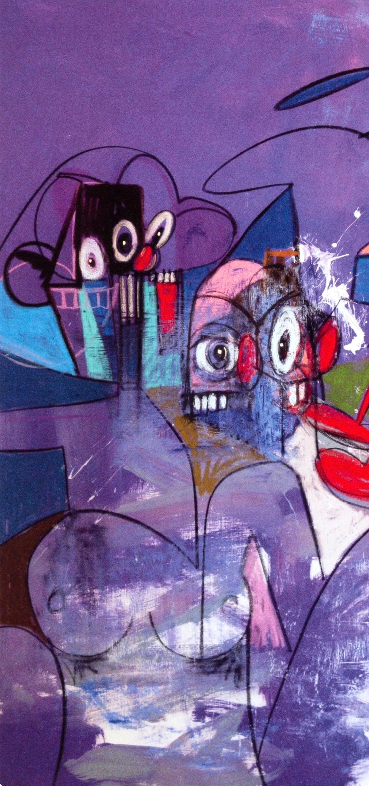 George Condo, Comic Relief, Drawing Paintings, Limited Edition Four Color Process Print