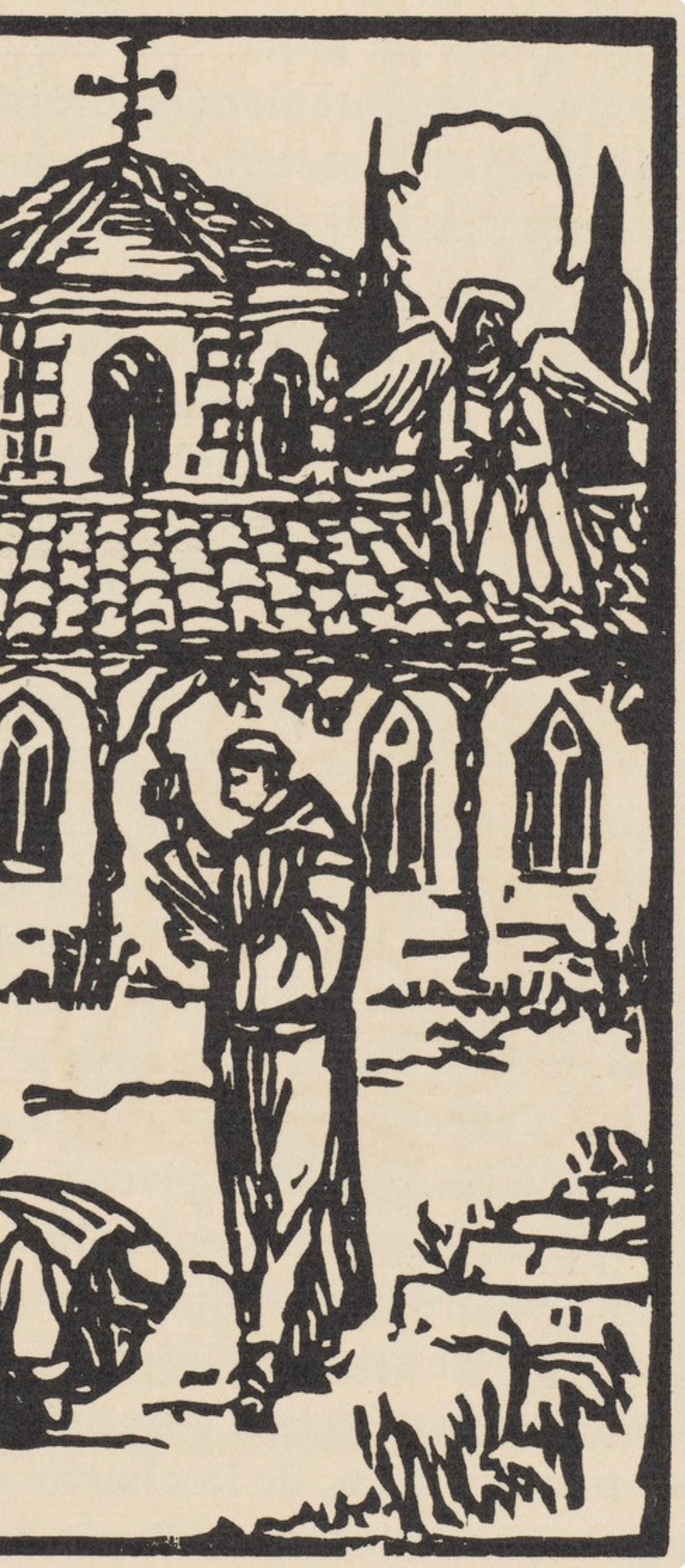 Émile Bernard, Composition (Morane, No. 100), Les Petites Fleurs de St. Françoise, Limited Edition Woodcut