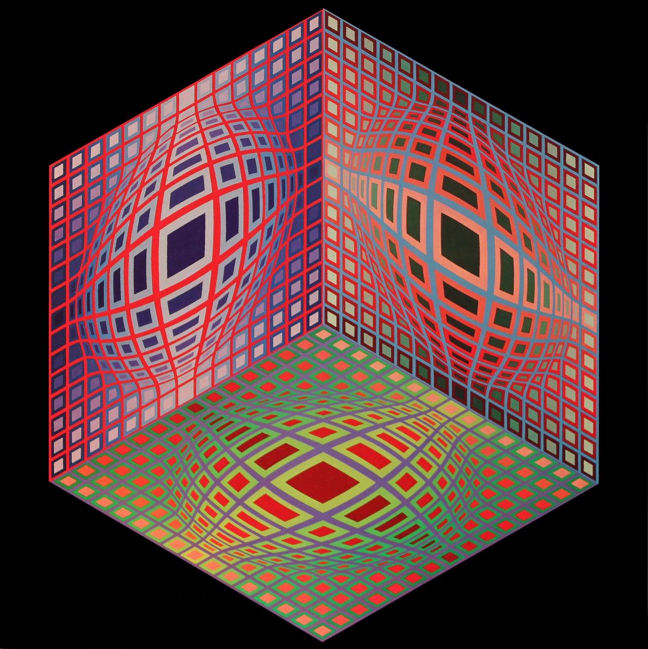 Victor Vasarely, Composition, Progressions I, Limited Edition Héliogravure