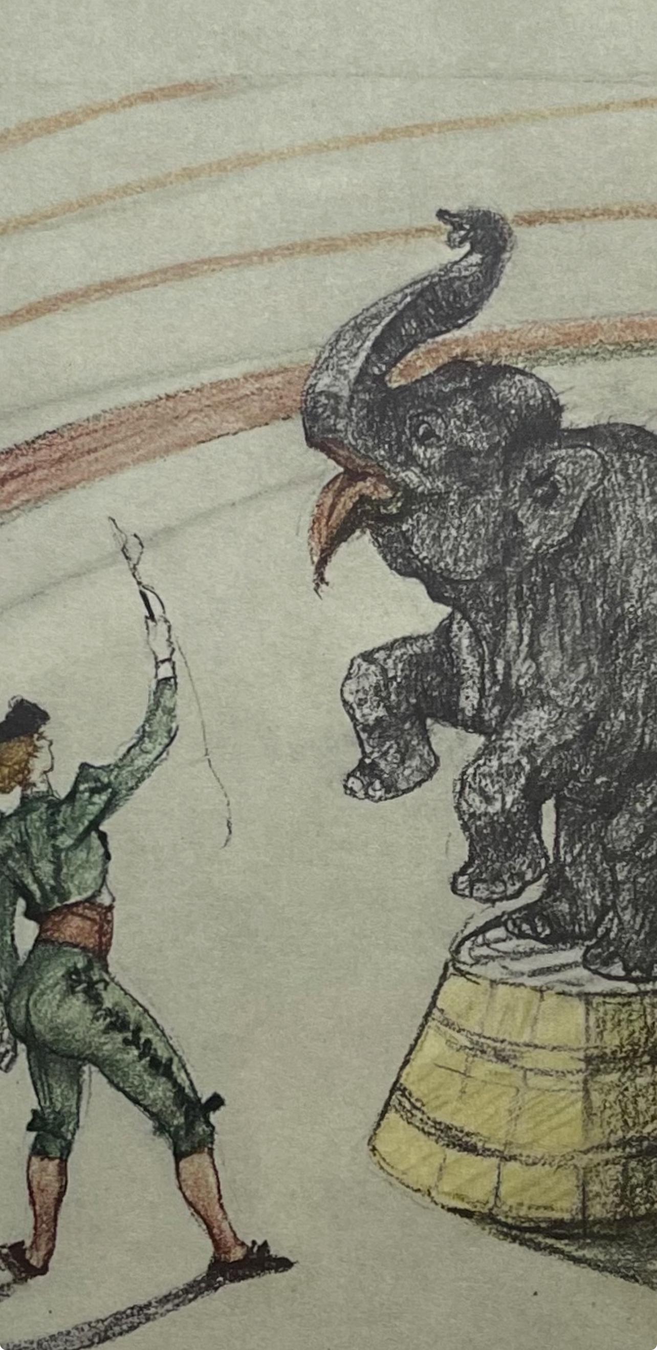 Henri de Toulouse-Lautrec, Performing Elephant, Henri de Toulouse-Lautrec, At the Circus, Limited Edition Lithograph