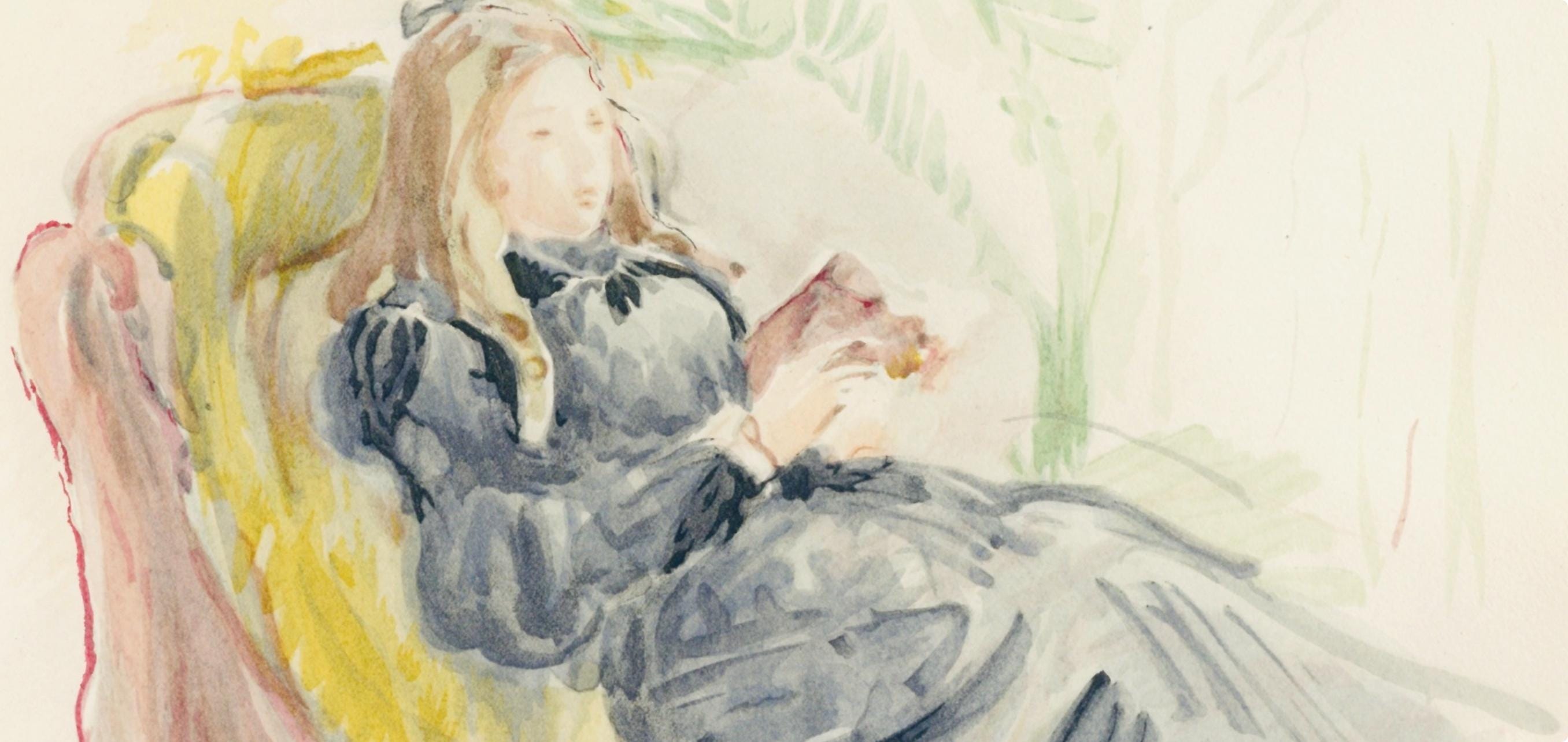 Berthe Morisot, Jeune Femme sur le sofa, Berthe Morisot Seize Aquarelles, Limited Edition Lithograph
