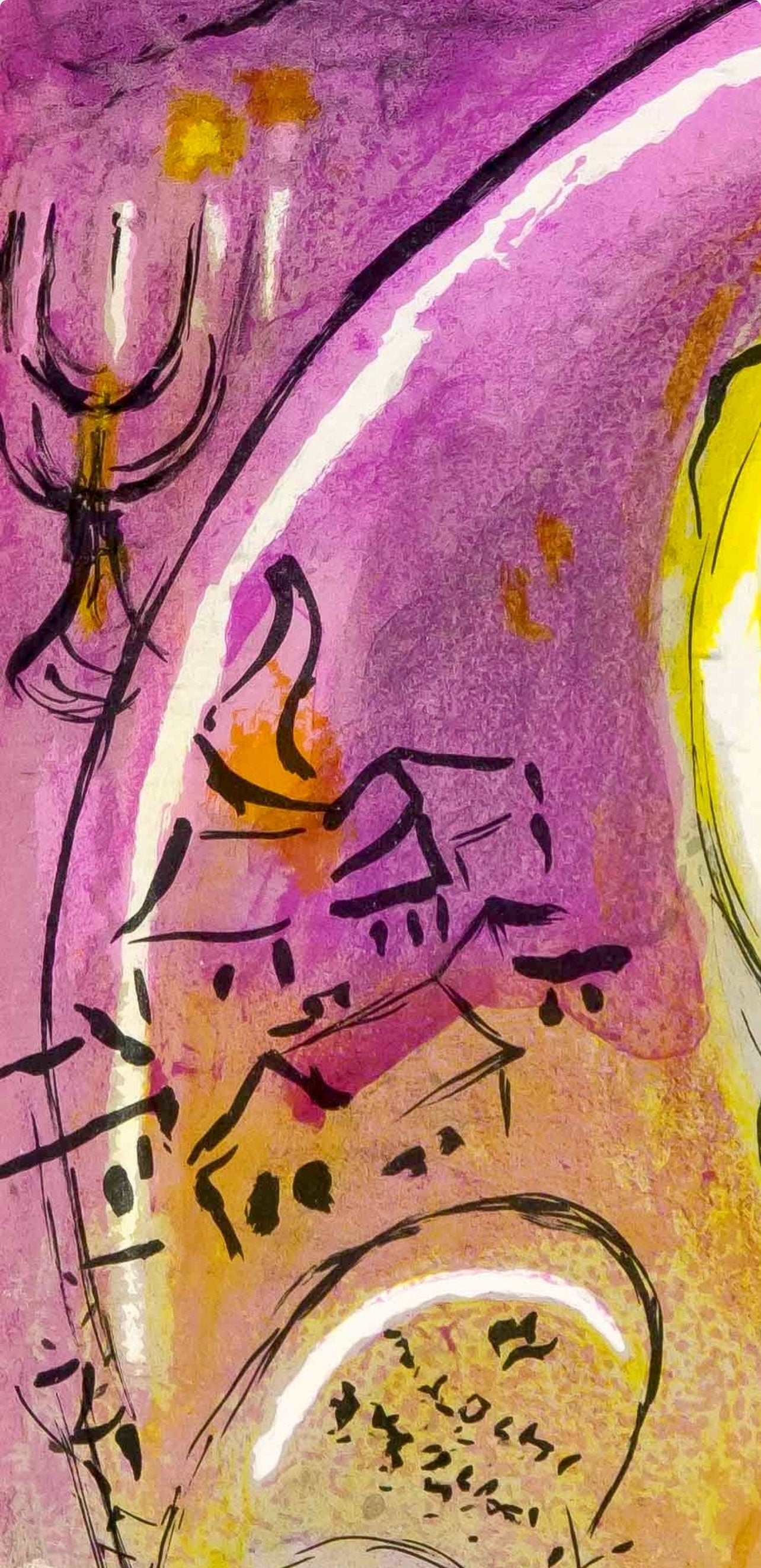 Marc Chagall, Solomon (Mourlot 117-46; Cramer 25), Drawings from the Bible by Marc Chagall, Verve: Revue, Limited Edition Lithograph