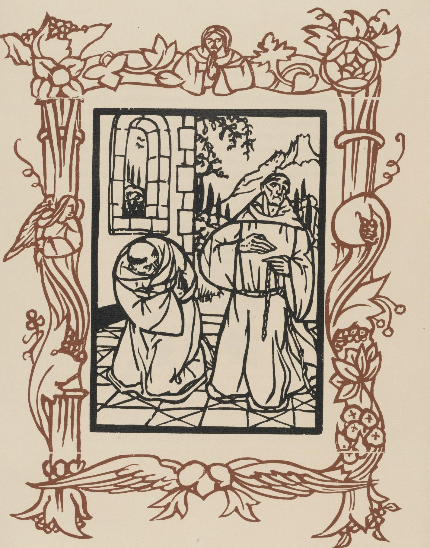 Émile Bernard, Composition (Morane, No. 100), Les Petites Fleurs de St. Françoise, Limited Edition Woodcut