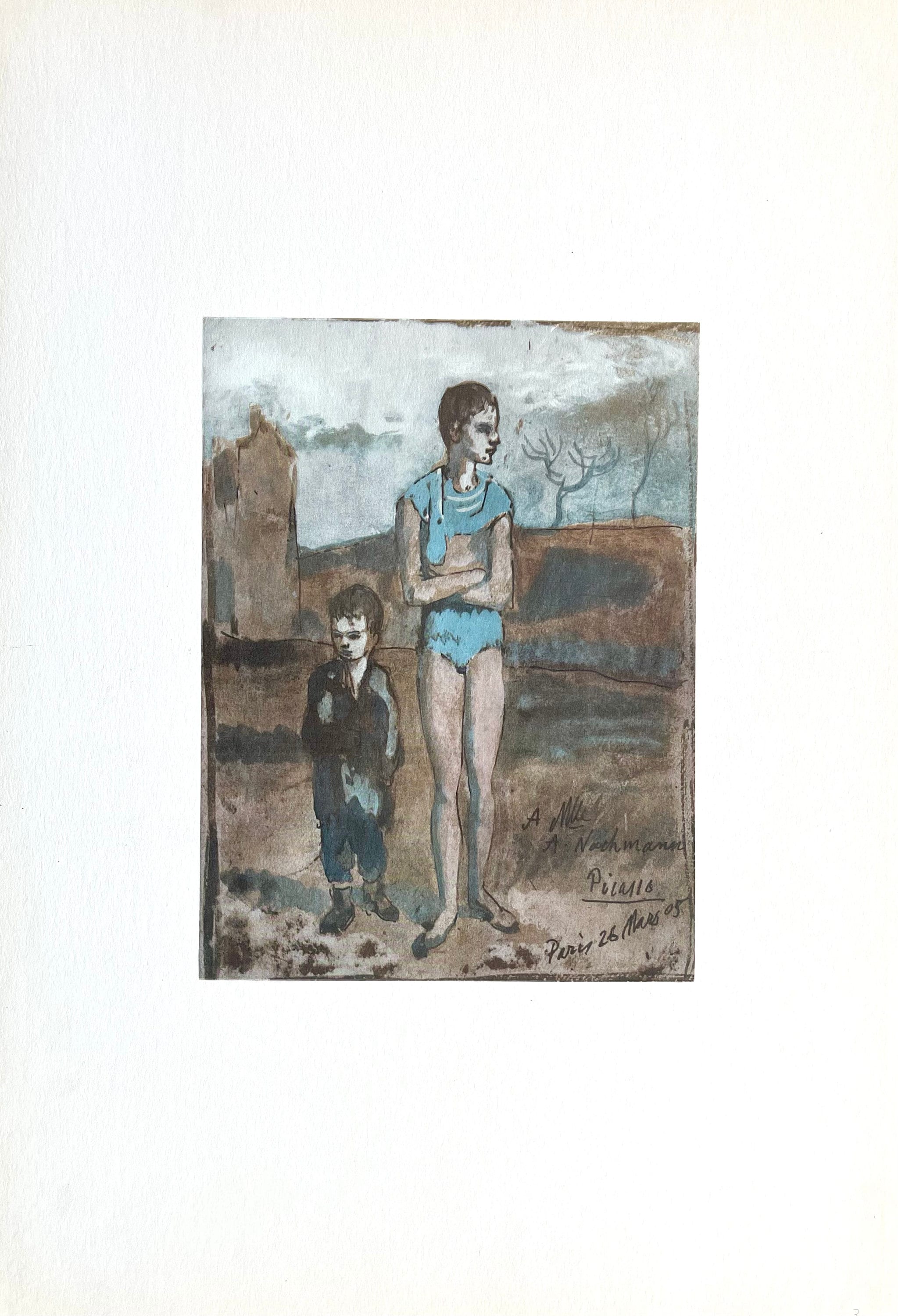 Pablo Picasso, Harlequin and Boy (Orozco 95), Picasso: Fifteen Drawings, Limited Edition Lithograph