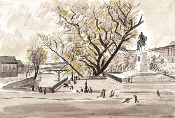 André Dunoyer de Segonzac, París le Pont Neuf, Regards sur Paris, Limited Edition Lithograph